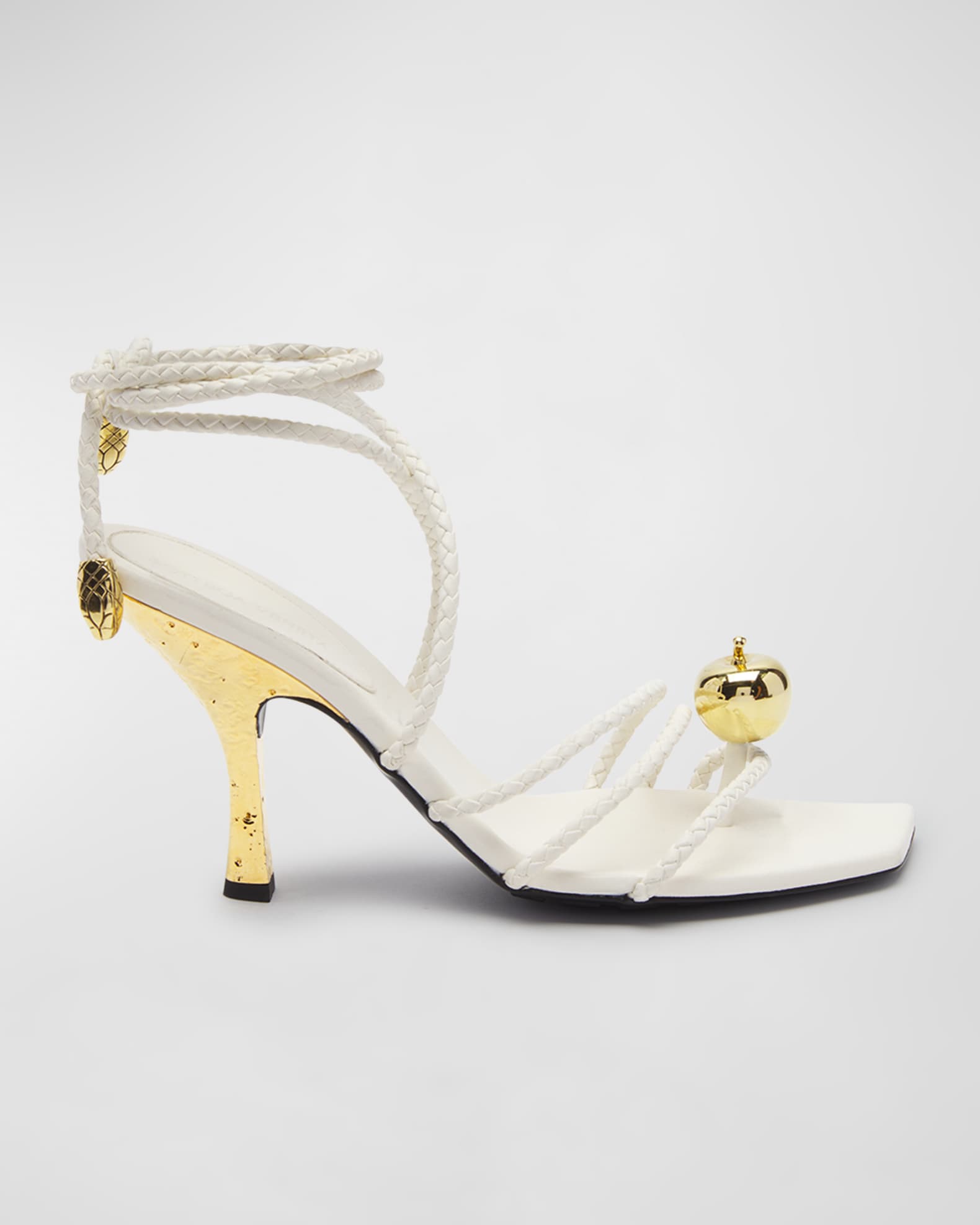 Bottega Veneta Adam Strappy Apple Ankle-Wrap sandals