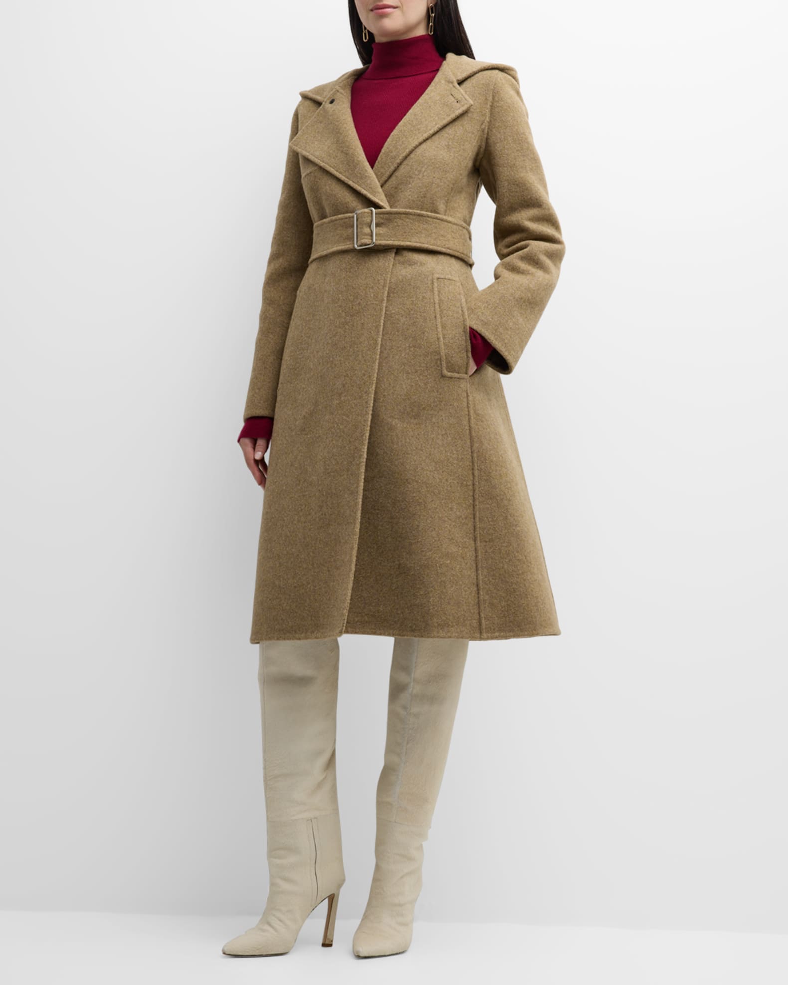 Burberry Cashmere and Wool Hooded Coat | Neiman Marcus