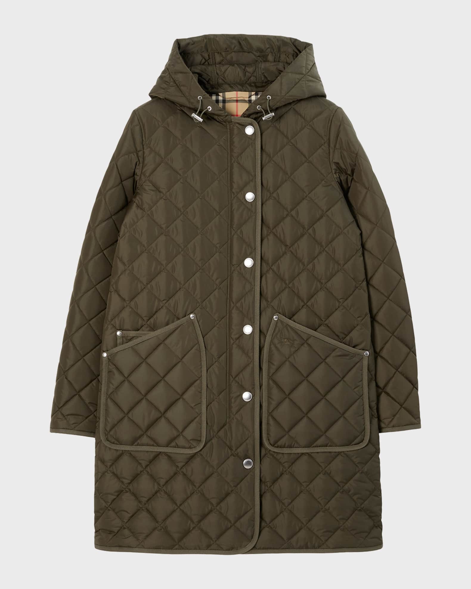 Burberry Roxby Quilted Hooded Coat | Neiman Marcus