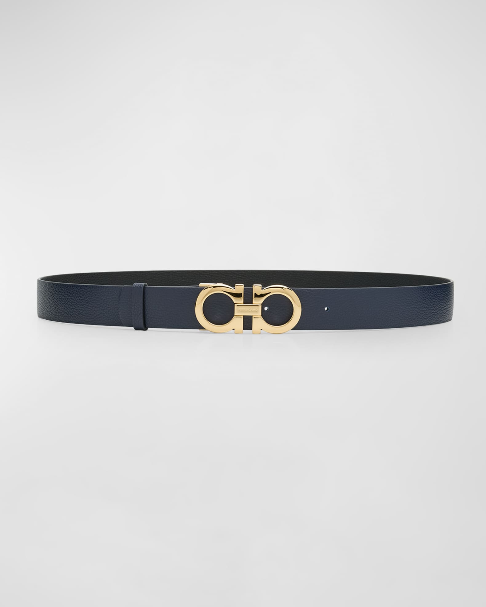 Zegna logo-engraved reversible belt - Black