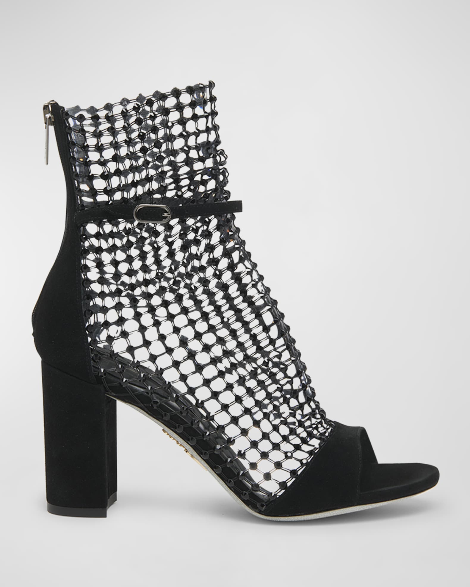 Rene Caovilla Galaxia Crystal Net Block Heel Sandals Neiman Marcus