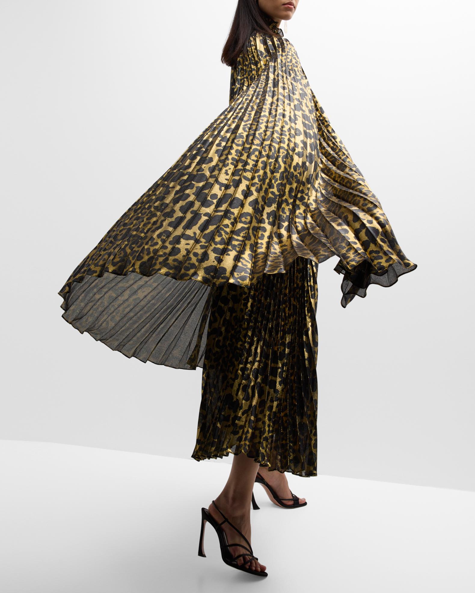 Pleated Metallic Leopard-Print Collection | Neiman Marcus