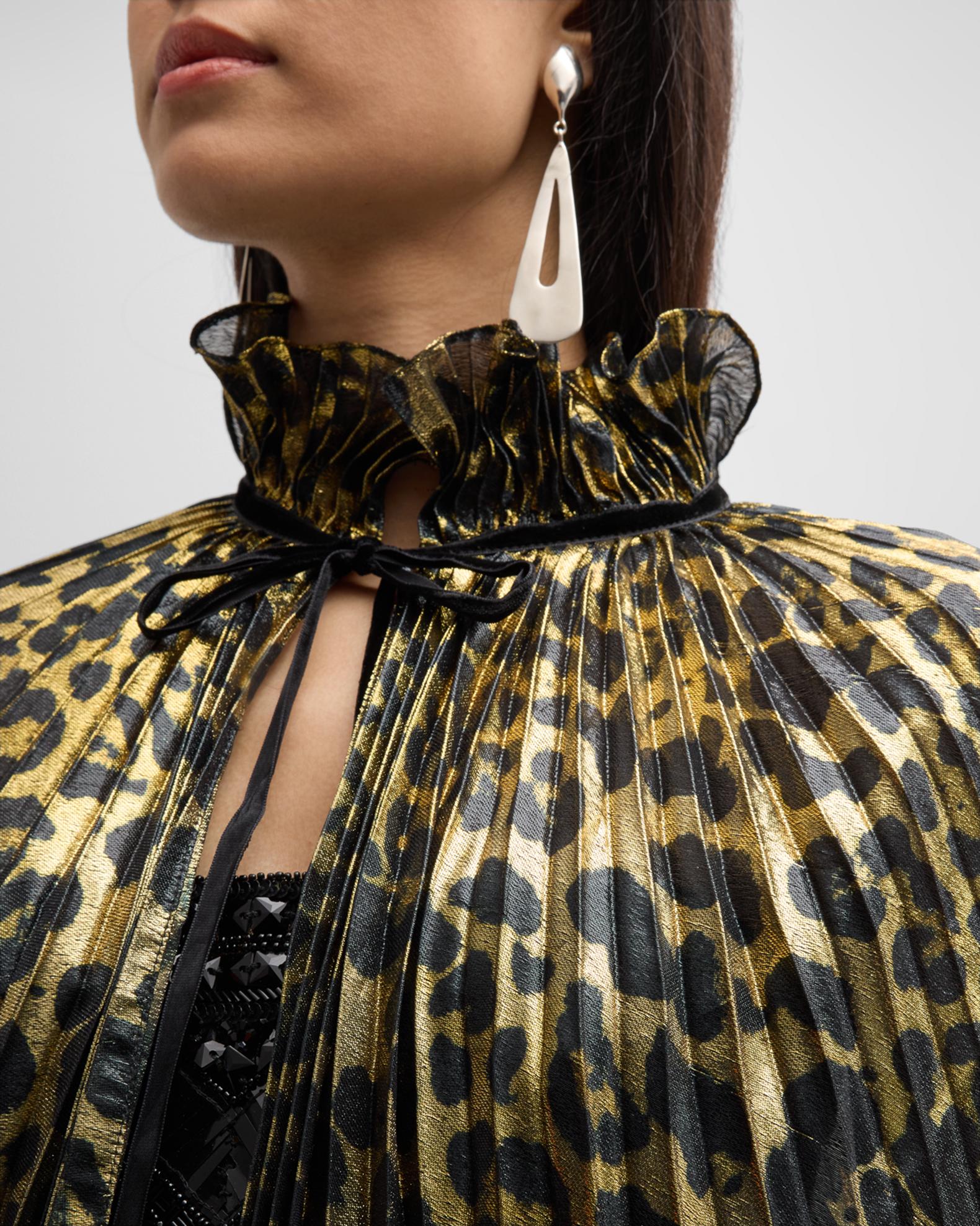 Pleated Metallic Leopard-Print Collection | Neiman Marcus