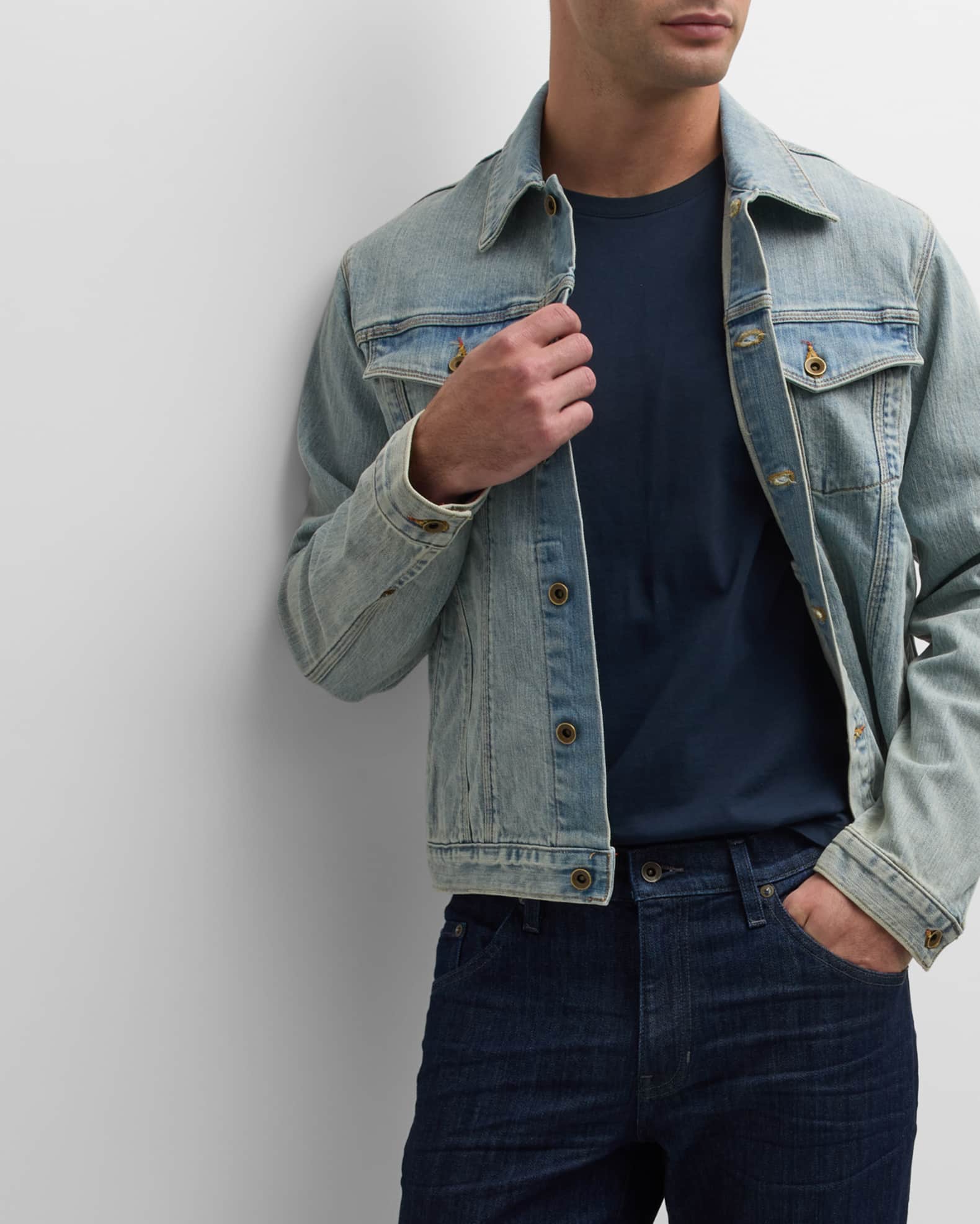 Light wash sales mens denim jacket