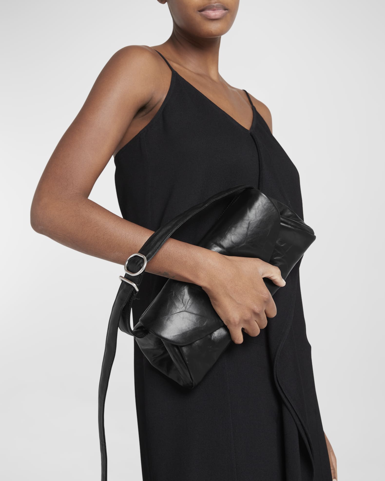 Jil Sander Cannolo Padded Leather Shoulder Bag | Neiman Marcus