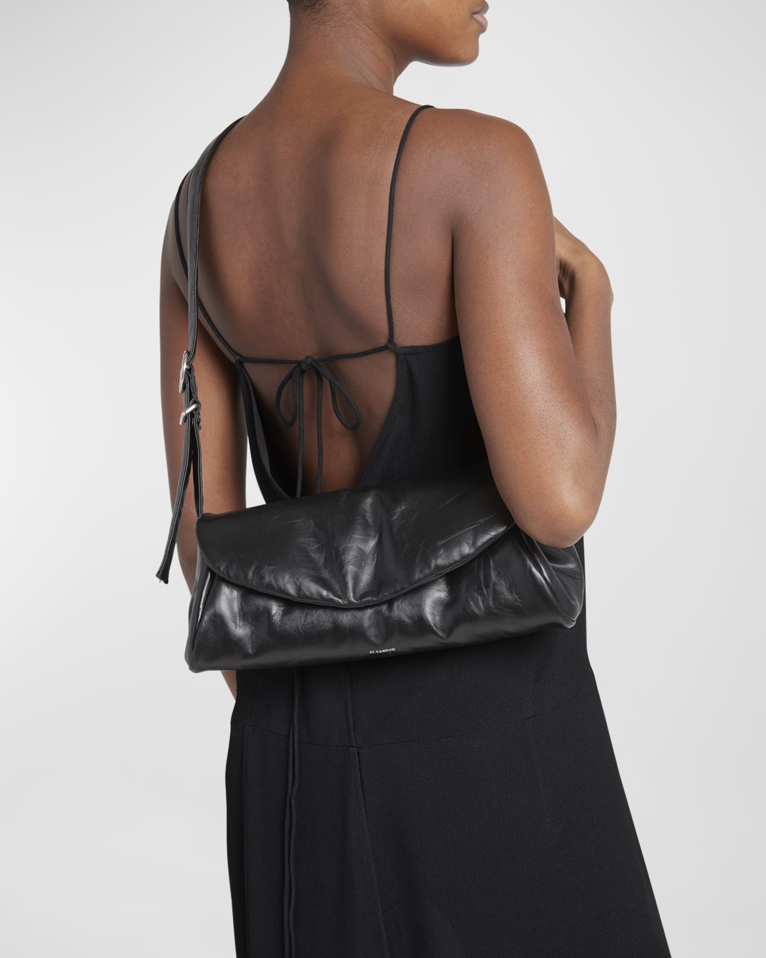 Jil Sander Cannolo Padded Leather Shoulder Bag | Neiman Marcus