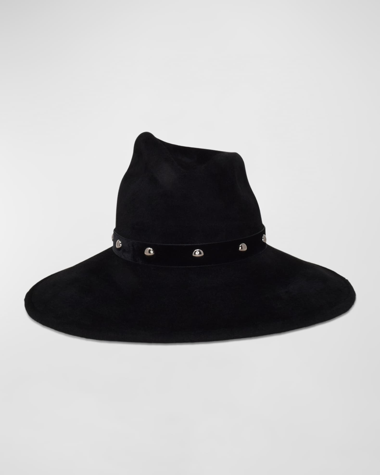 Drake Felt Fedora with Studded Band  0
