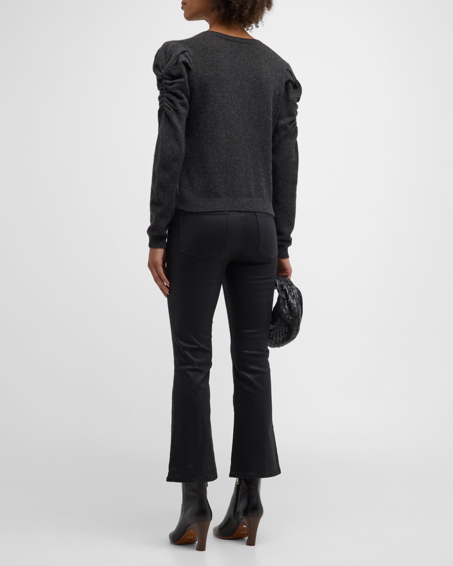 FRAME Le Crop Mini Bootcut Coated Jeans | Neiman Marcus