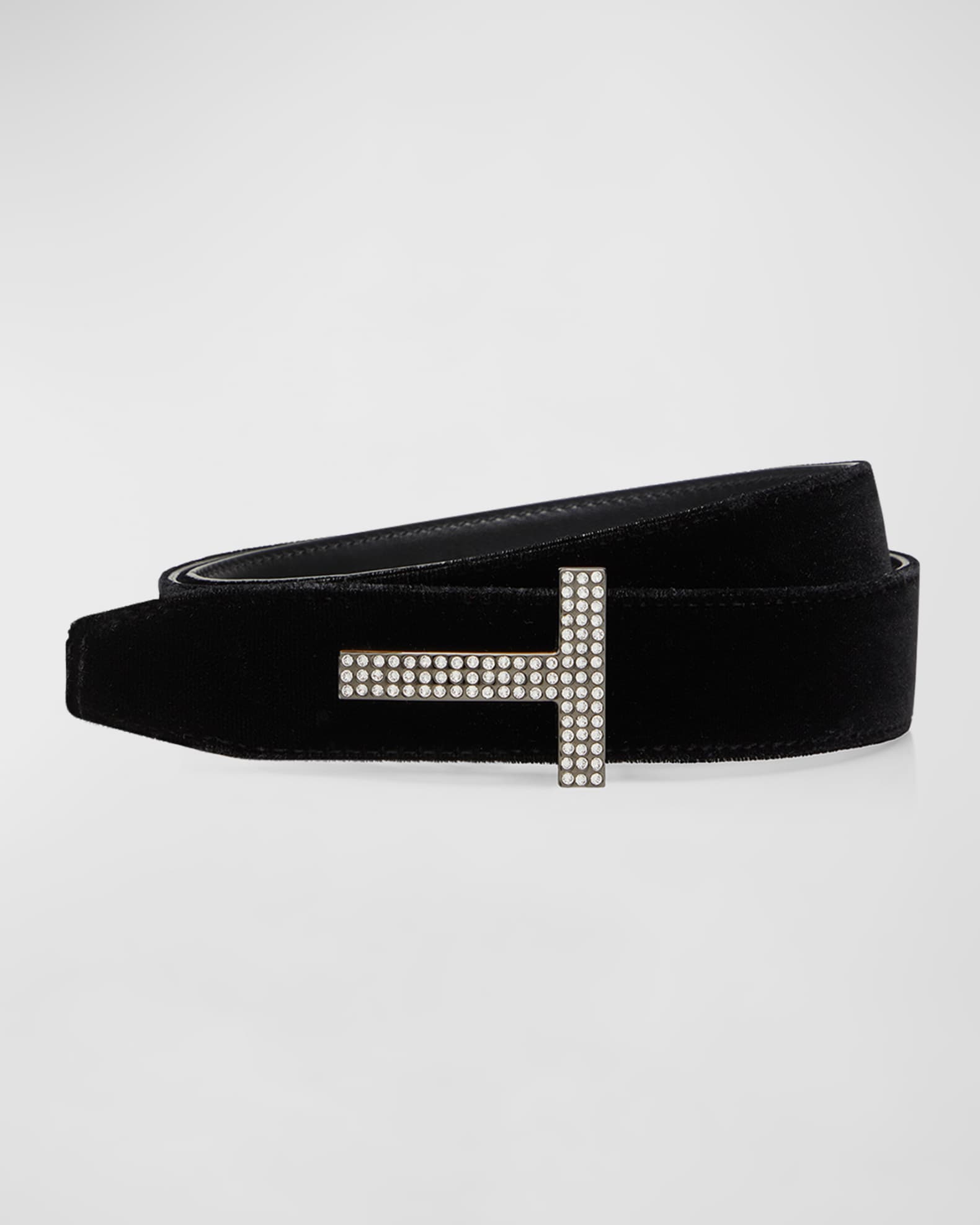 TOM FORD CrystalEmbellished Velvet Belt Neiman Marcus