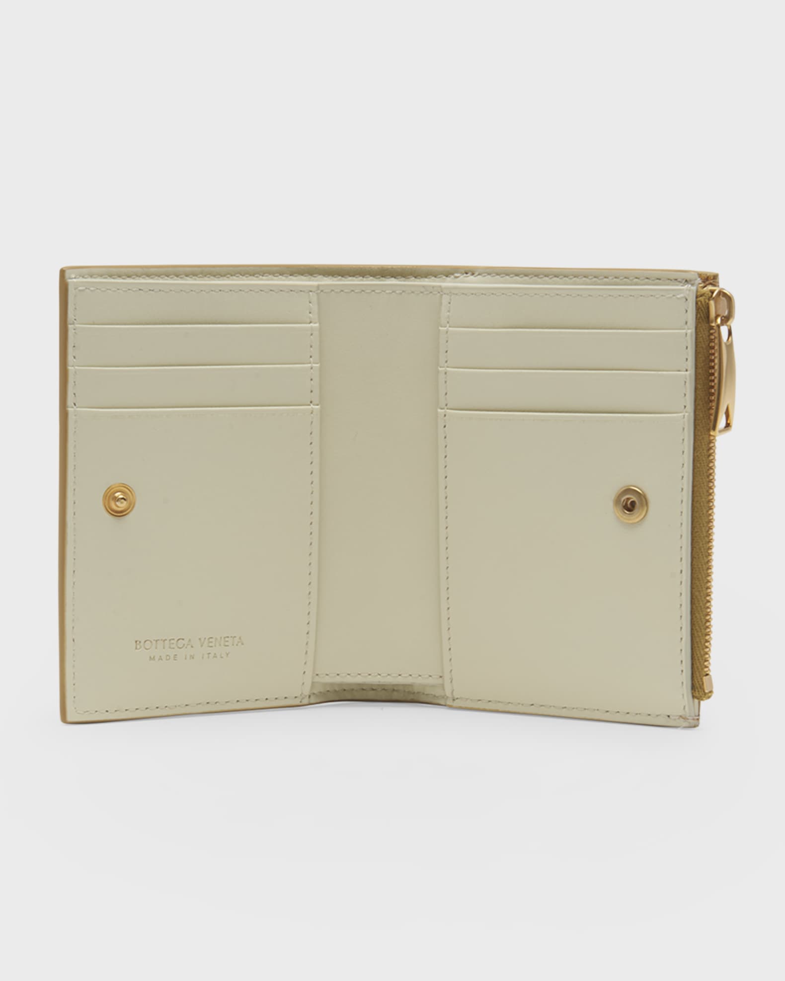 Bottega Veneta® Women's Small Cassette Compact Zip Around Wallet in Taupe  Grey. Shop online now.