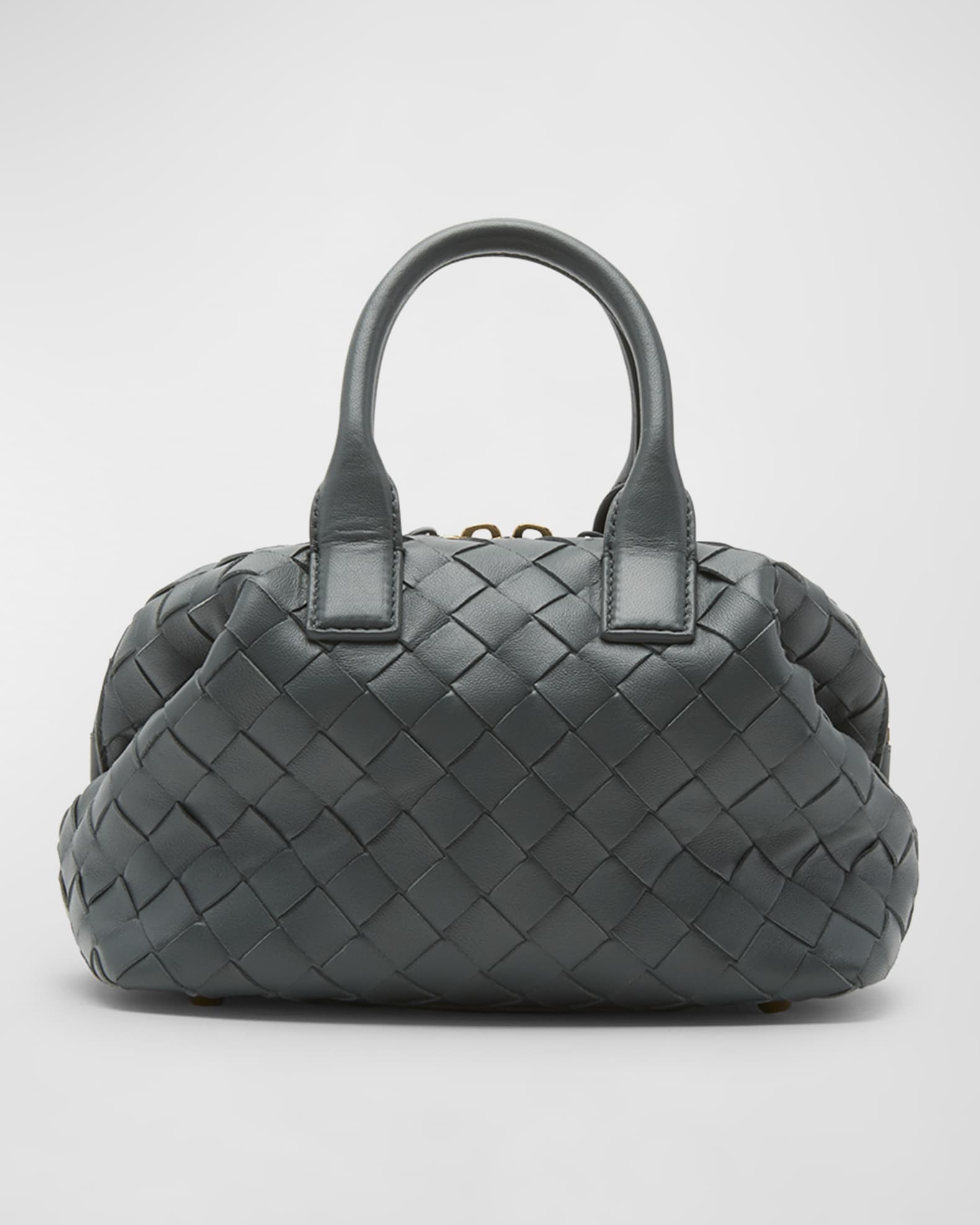 Bottega Veneta Mini Bauletto Intreciatto Lambskin Leather Handbag