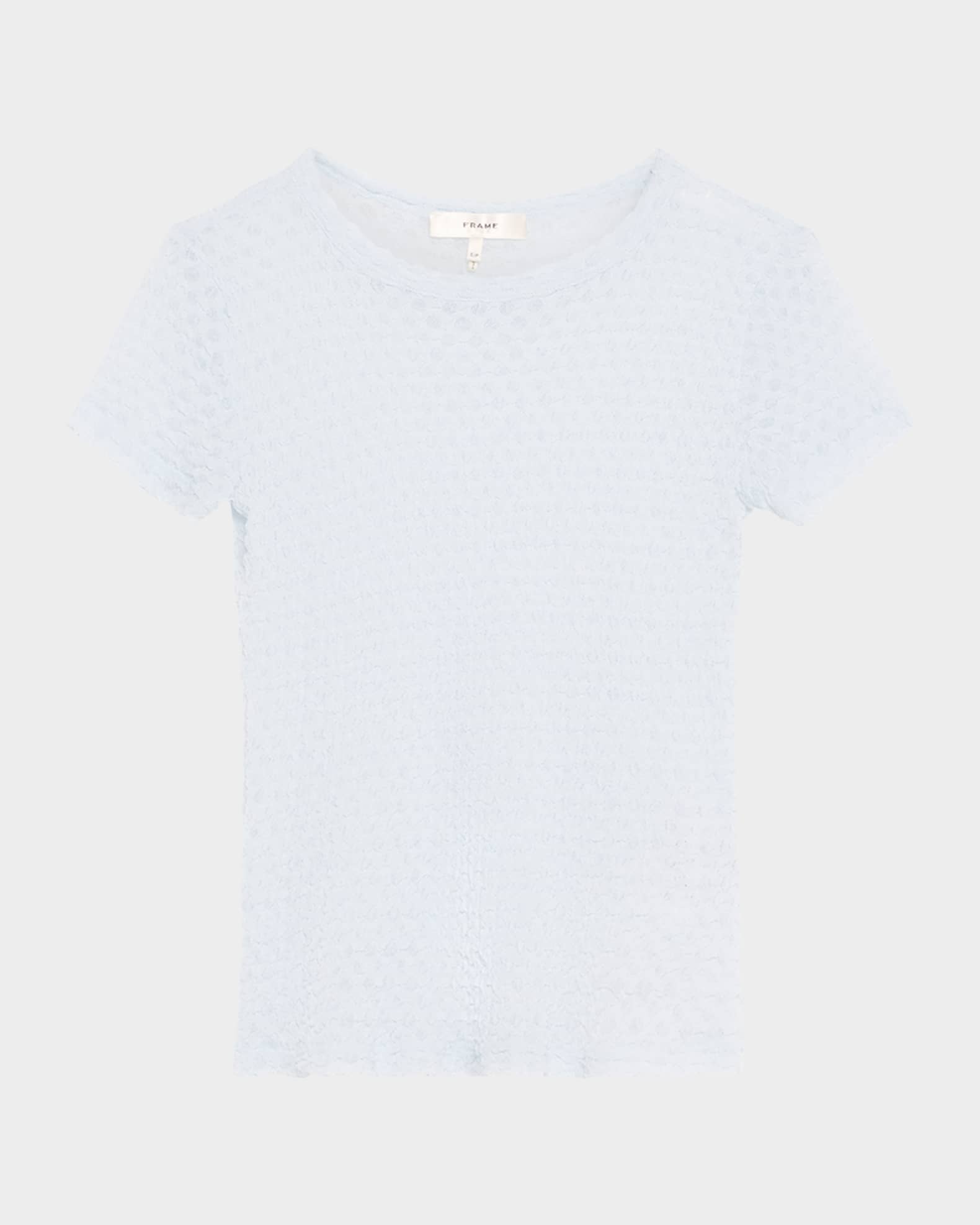 FRAME Mesh-Lace Crewneck Baby Tee