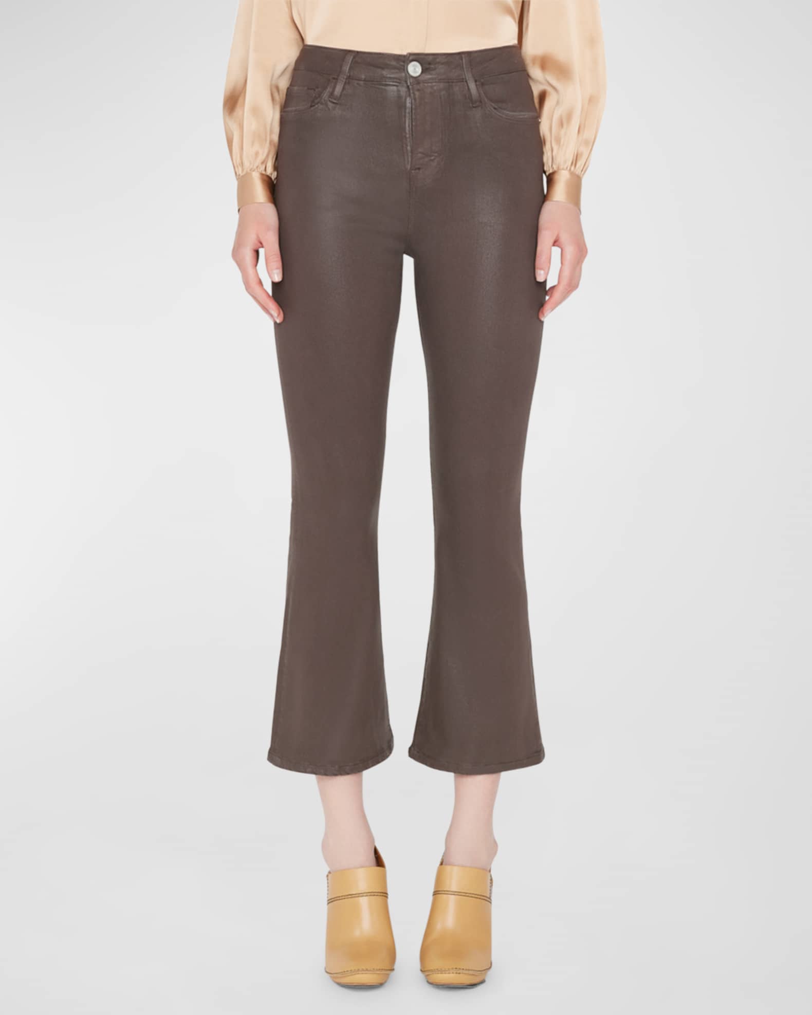 FRAME Le Crop Flare Coated Jeans