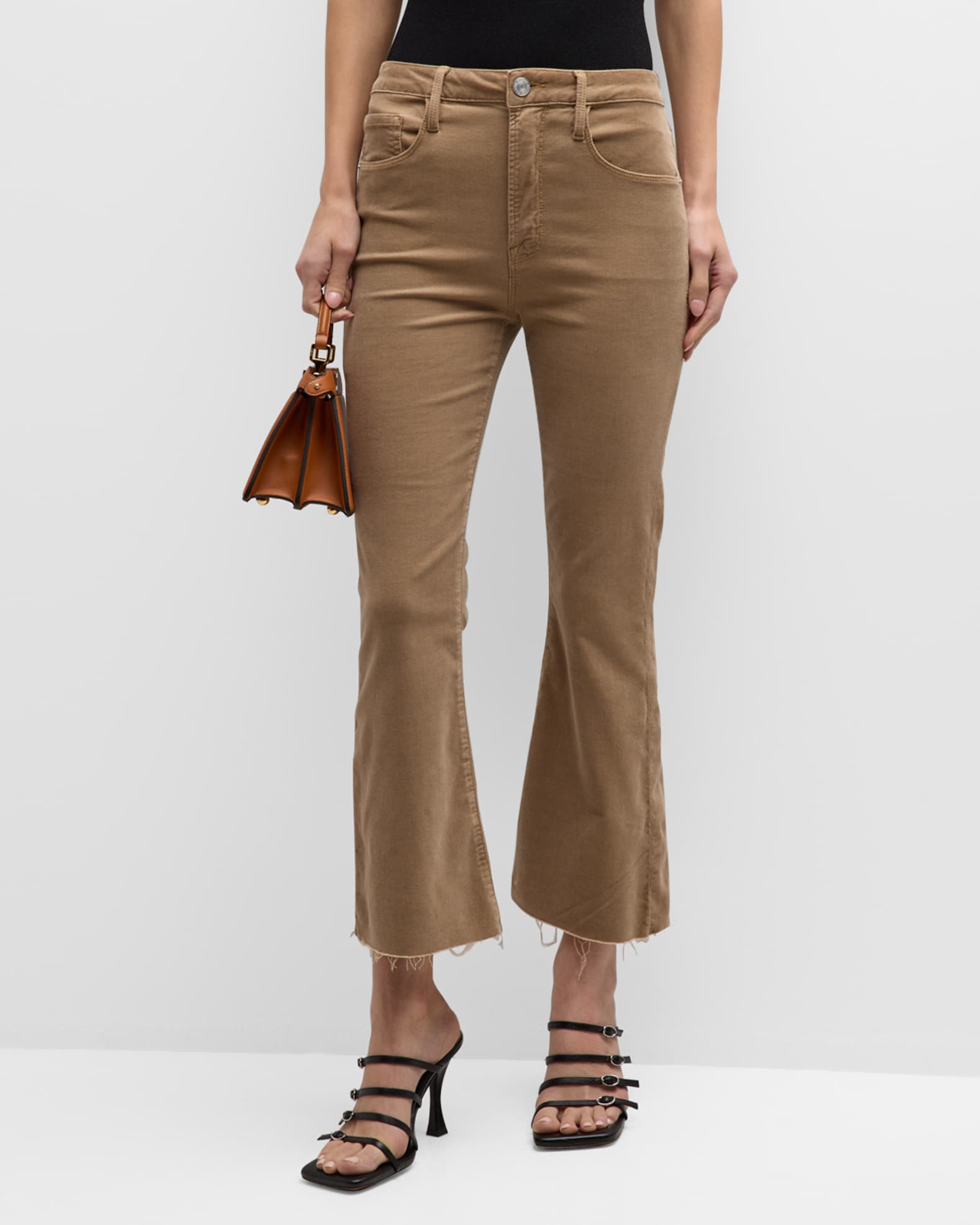 FRAME Le Crop Flare Raw Hem Jeans Neiman Marcus