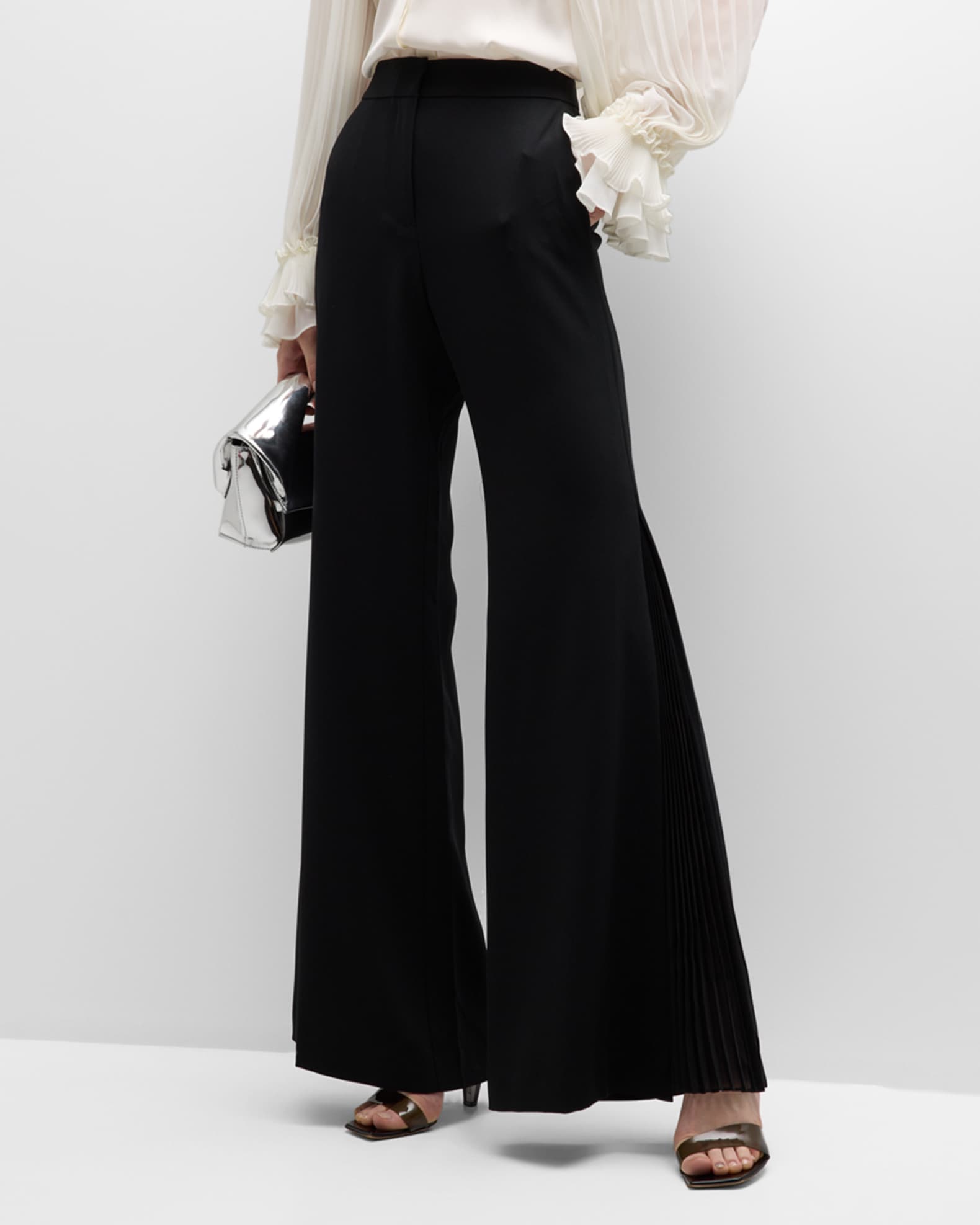 Ungaro Lydia Flare Pleated Pants | Neiman Marcus