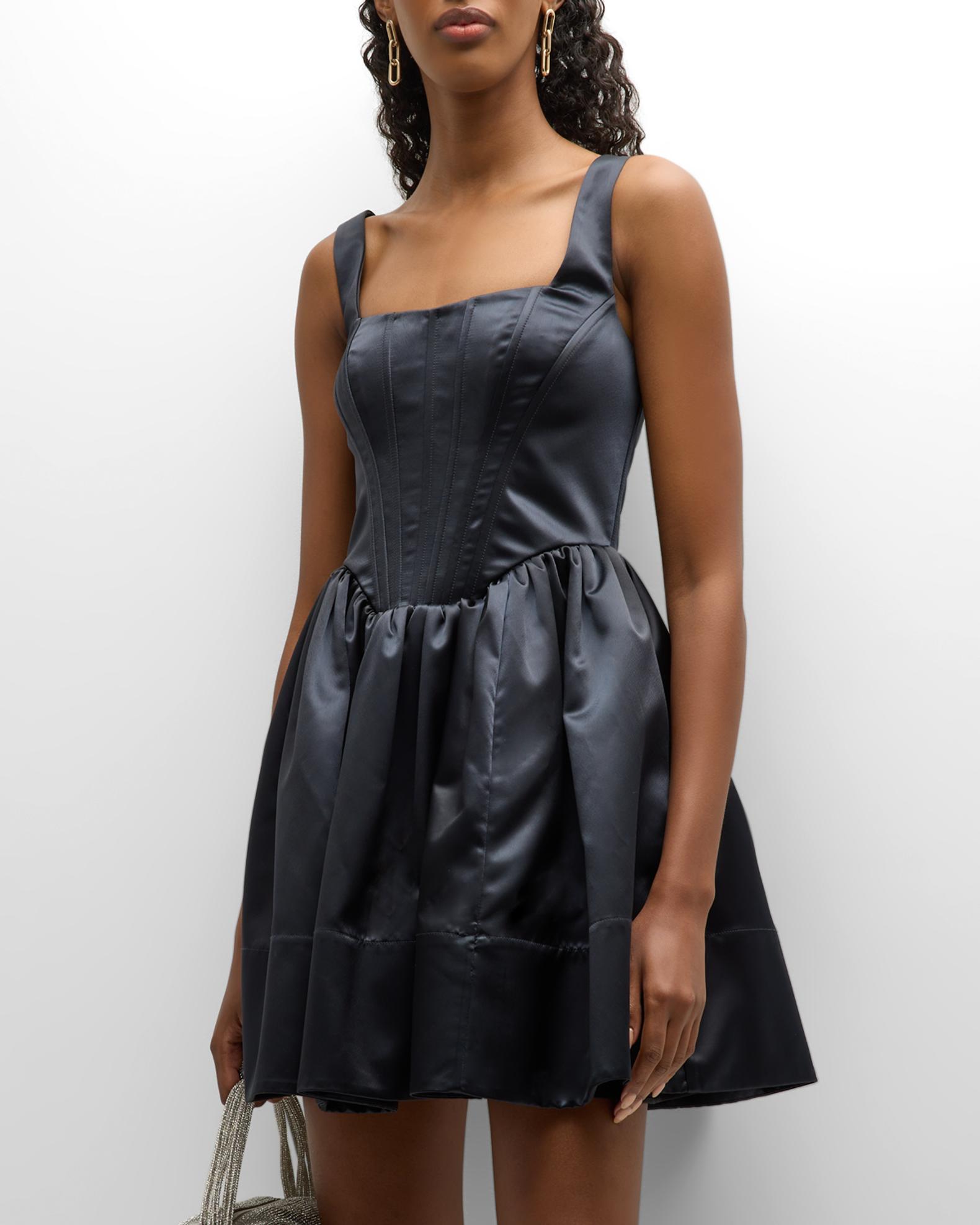 staud landscape corset mini dress Staud Landscape Dress - Navy