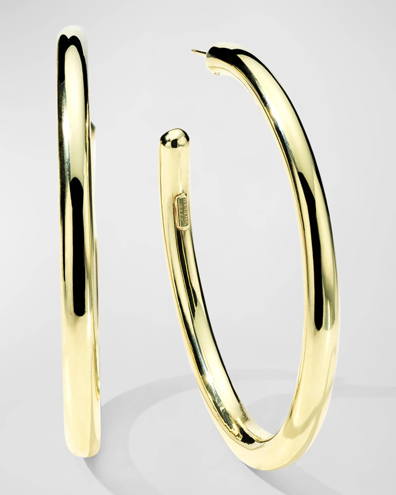 Large #4 Hoop Earrings in 18K Gold 0