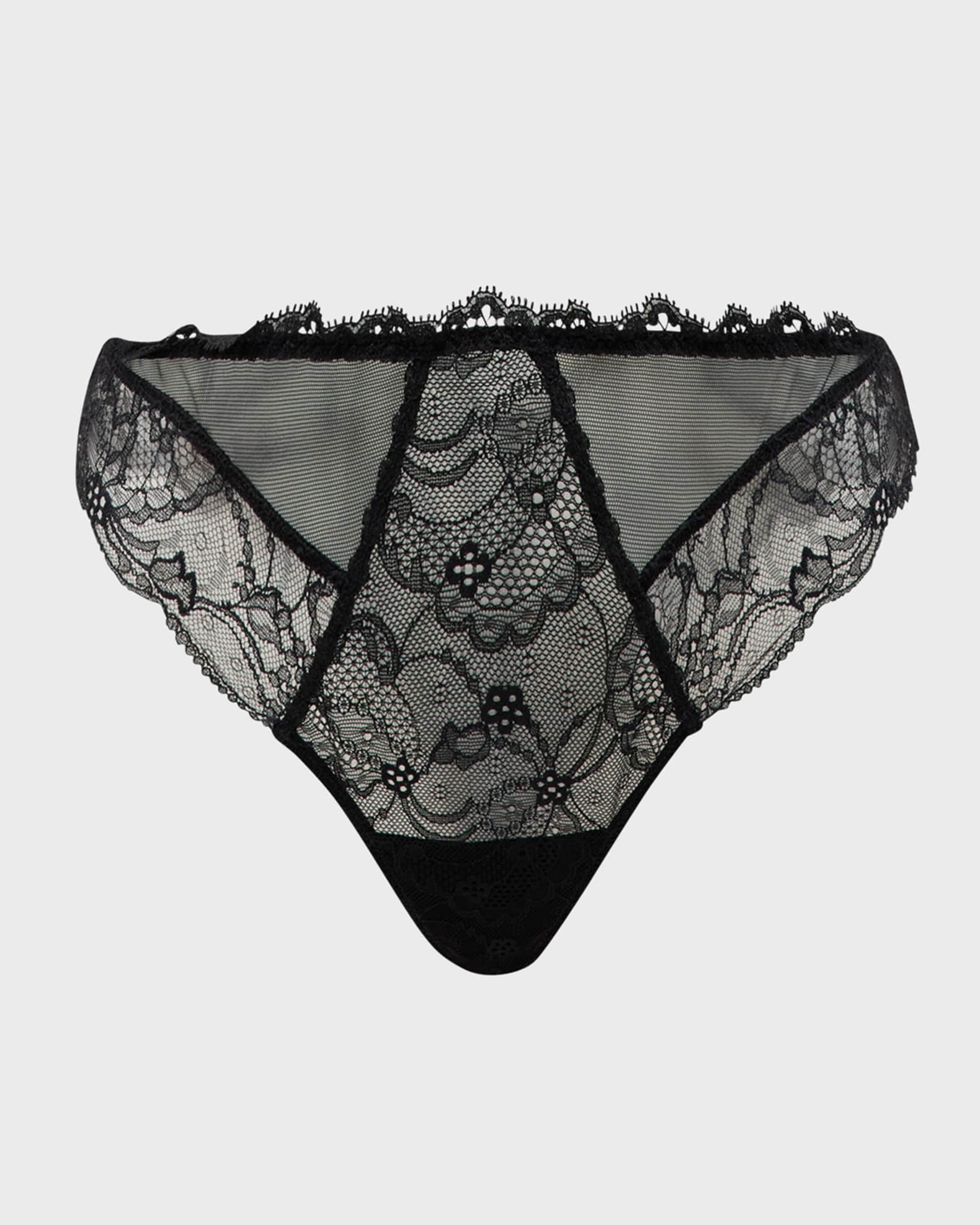 The Lyon Scalloped Lace Thong Set