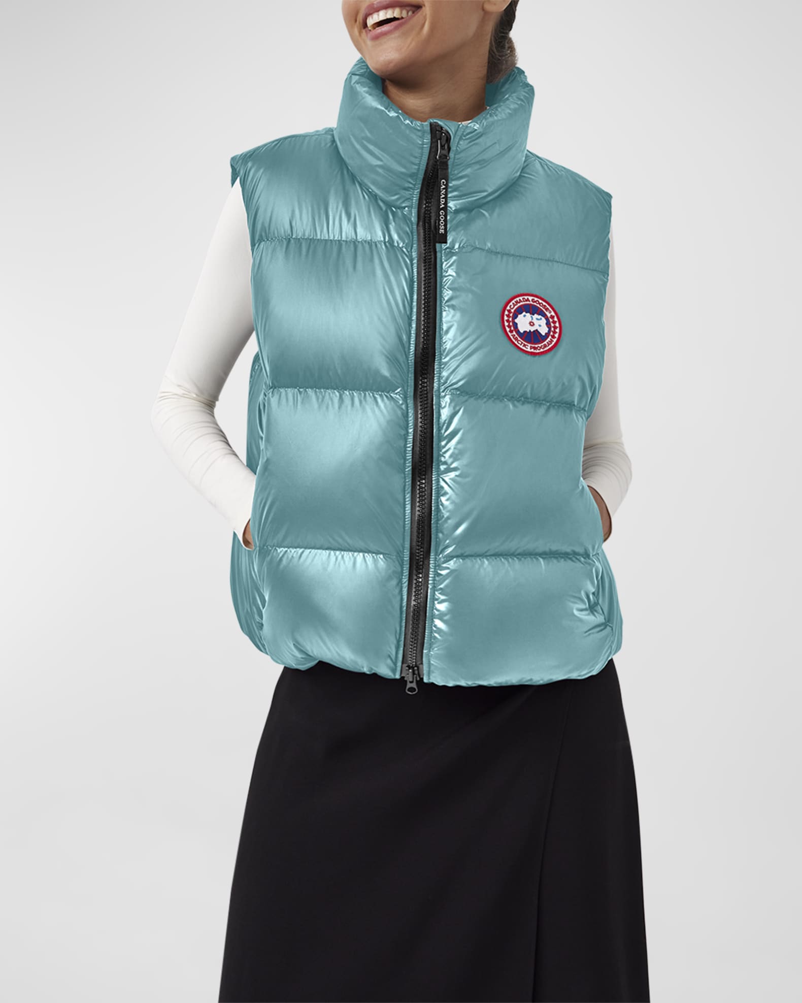 2-in-1 Wrap Neck Puffer/Gilet - Stone