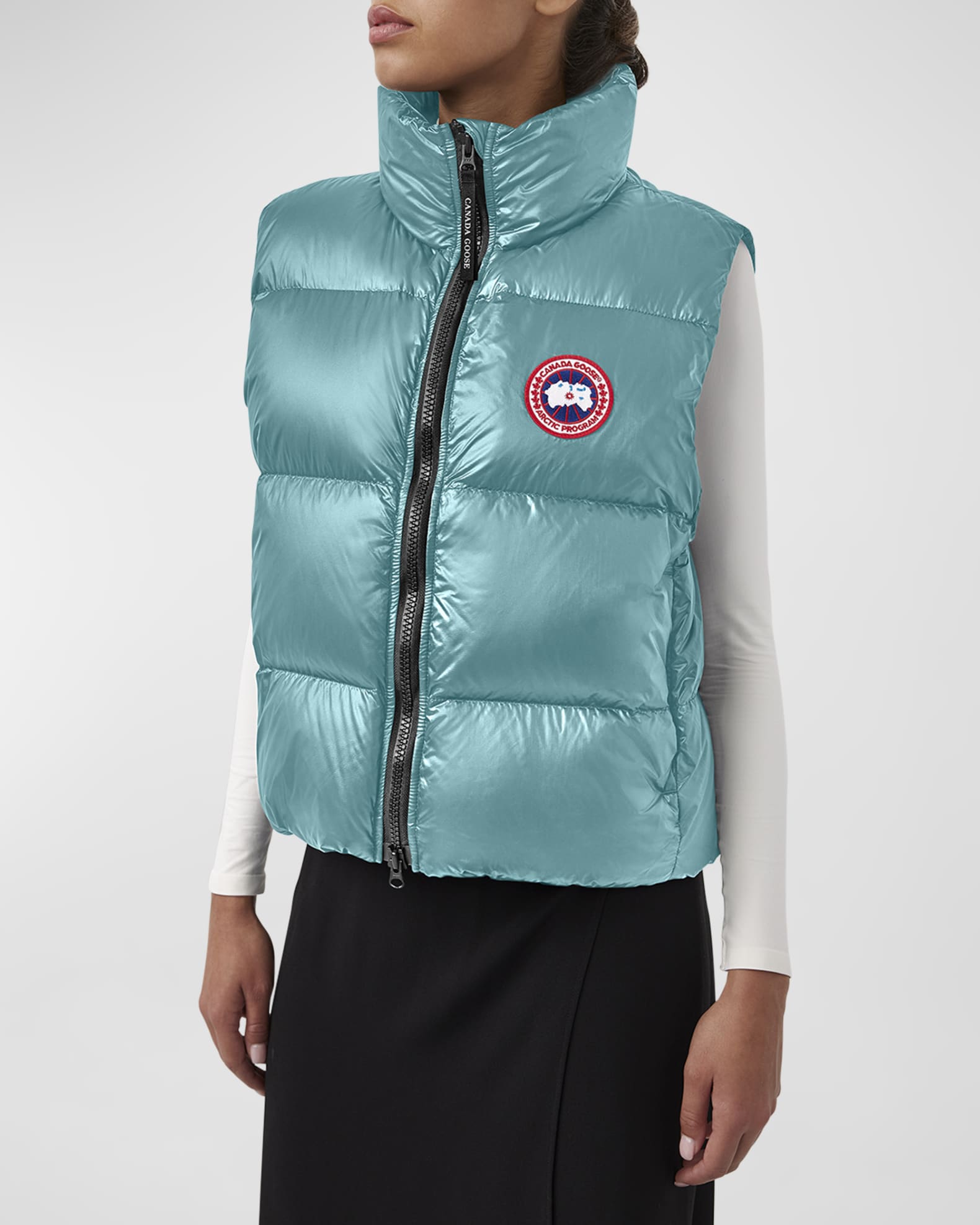 2-in-1 Wrap Neck Puffer/Gilet - Stone