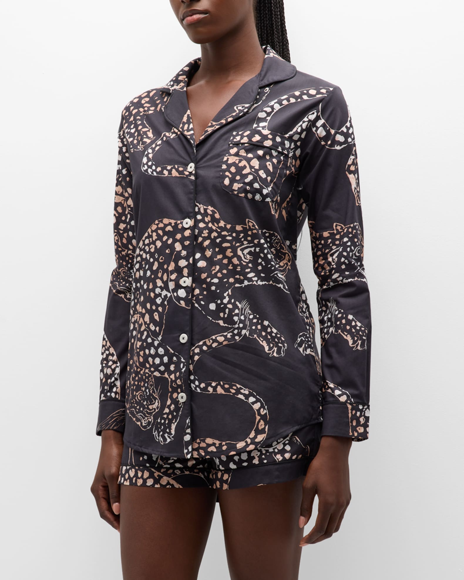 Desmond & Dempsey AnimalPrint Cotton Pajama Set Neiman Marcus