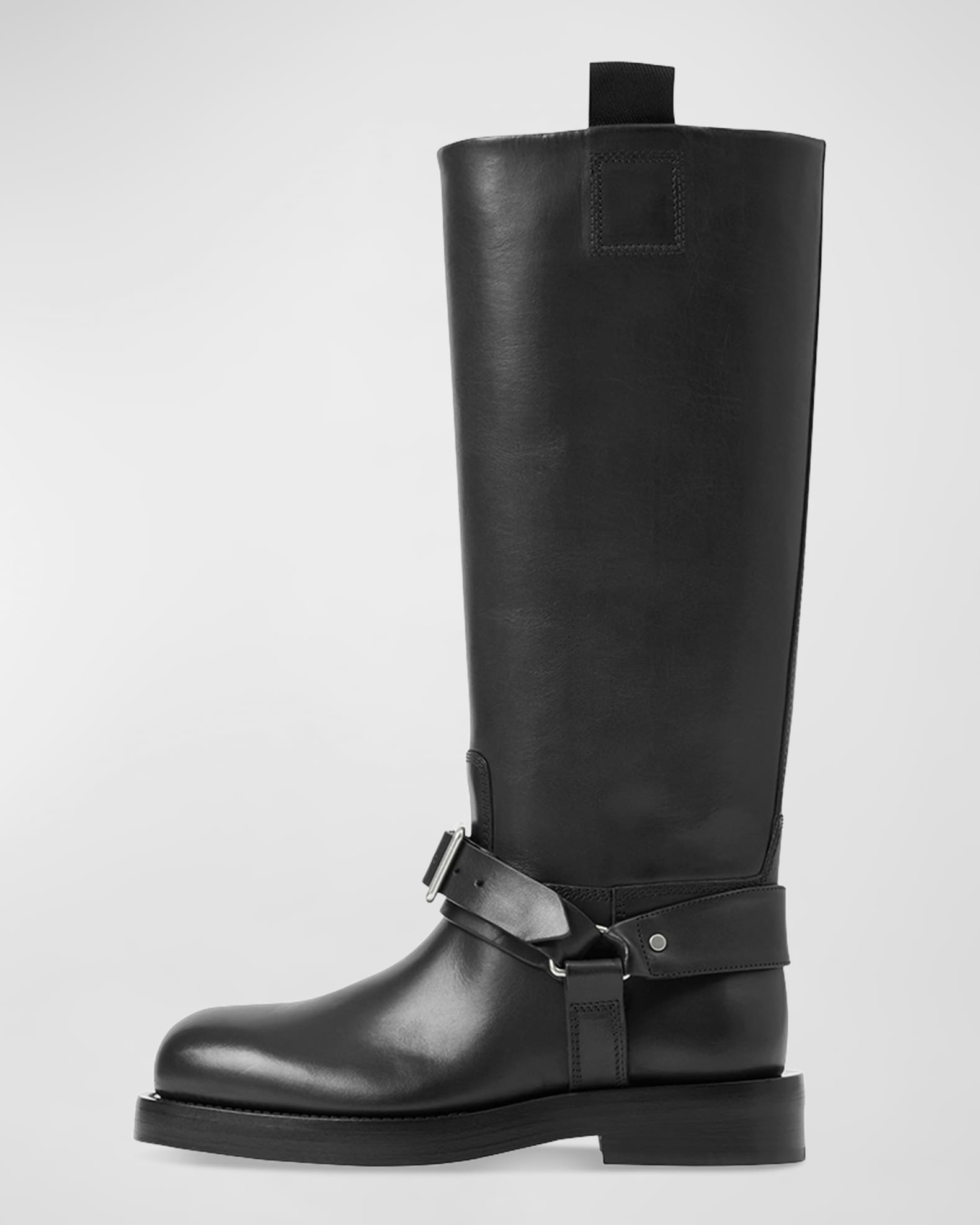 hanley leather tall moto boots