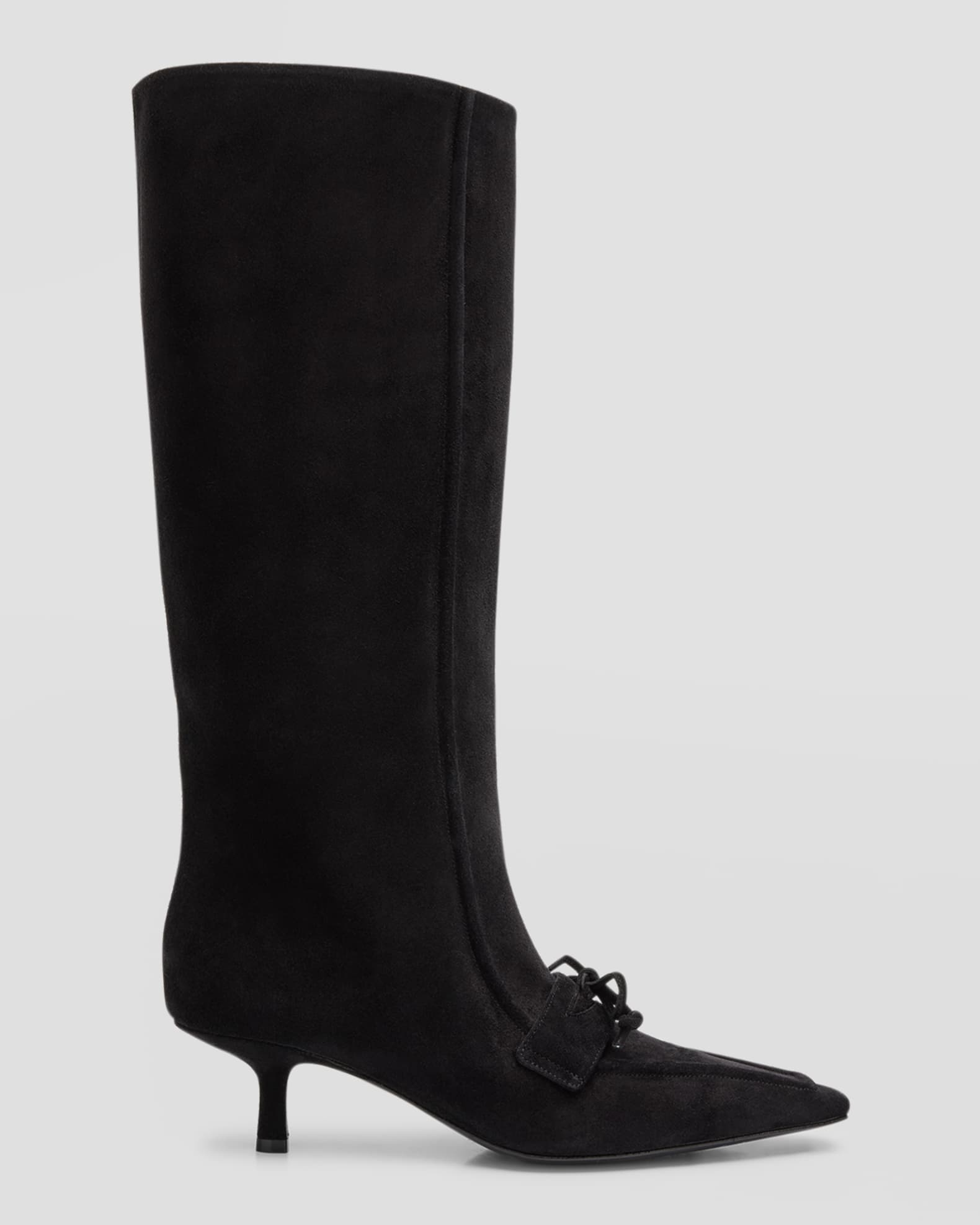 Burberry Sovereign Suede Loafer Knee Boots | Neiman Marcus