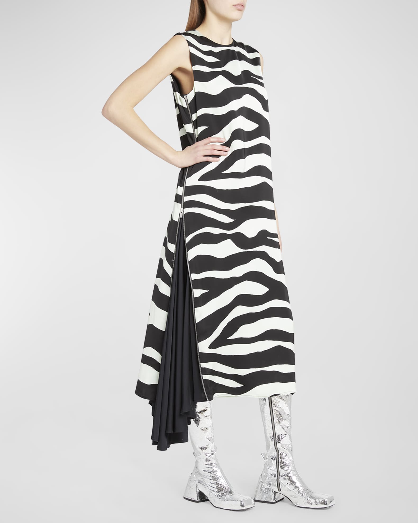 Zebra print midi dress discount