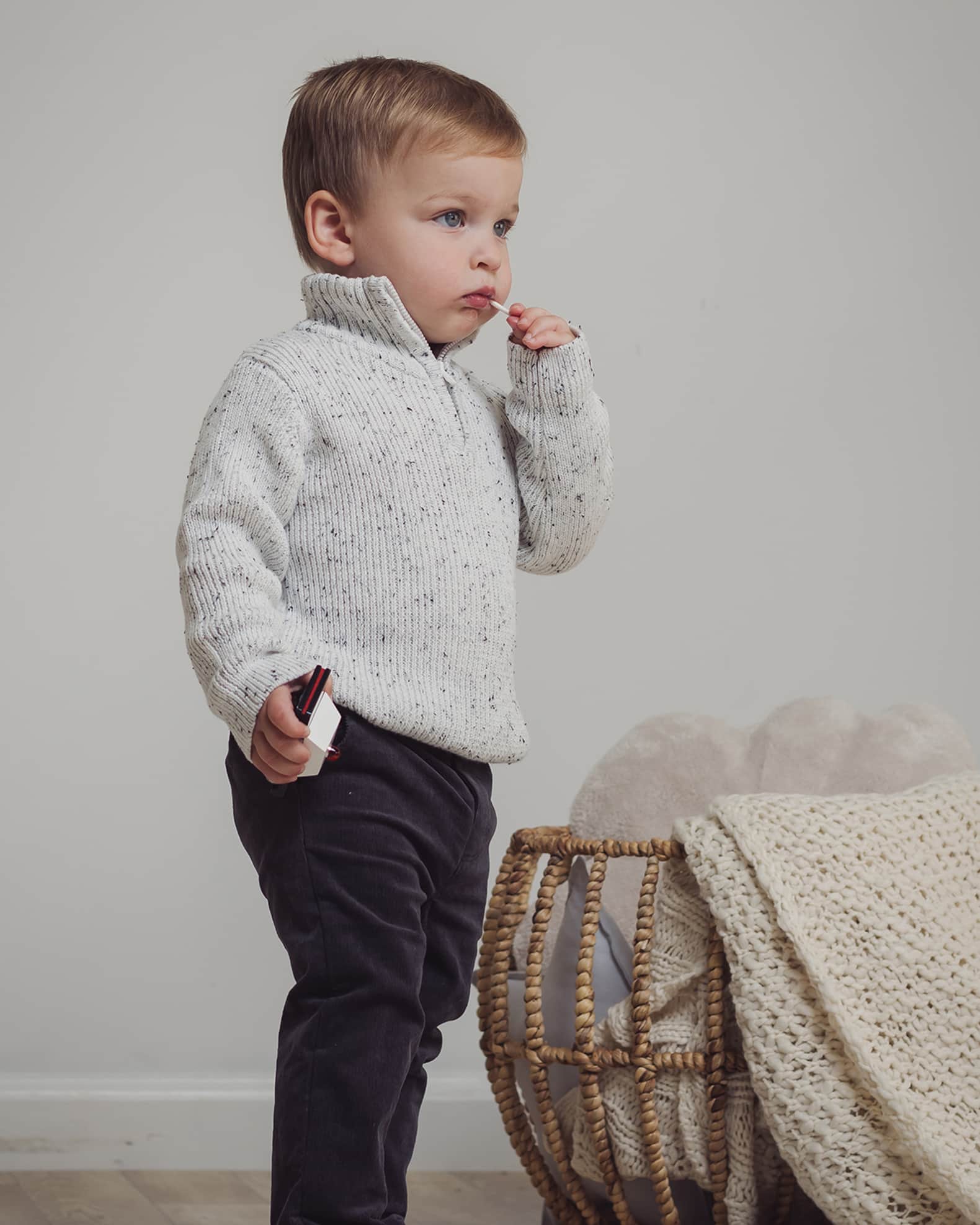 Baby boy top quarter zip sweater