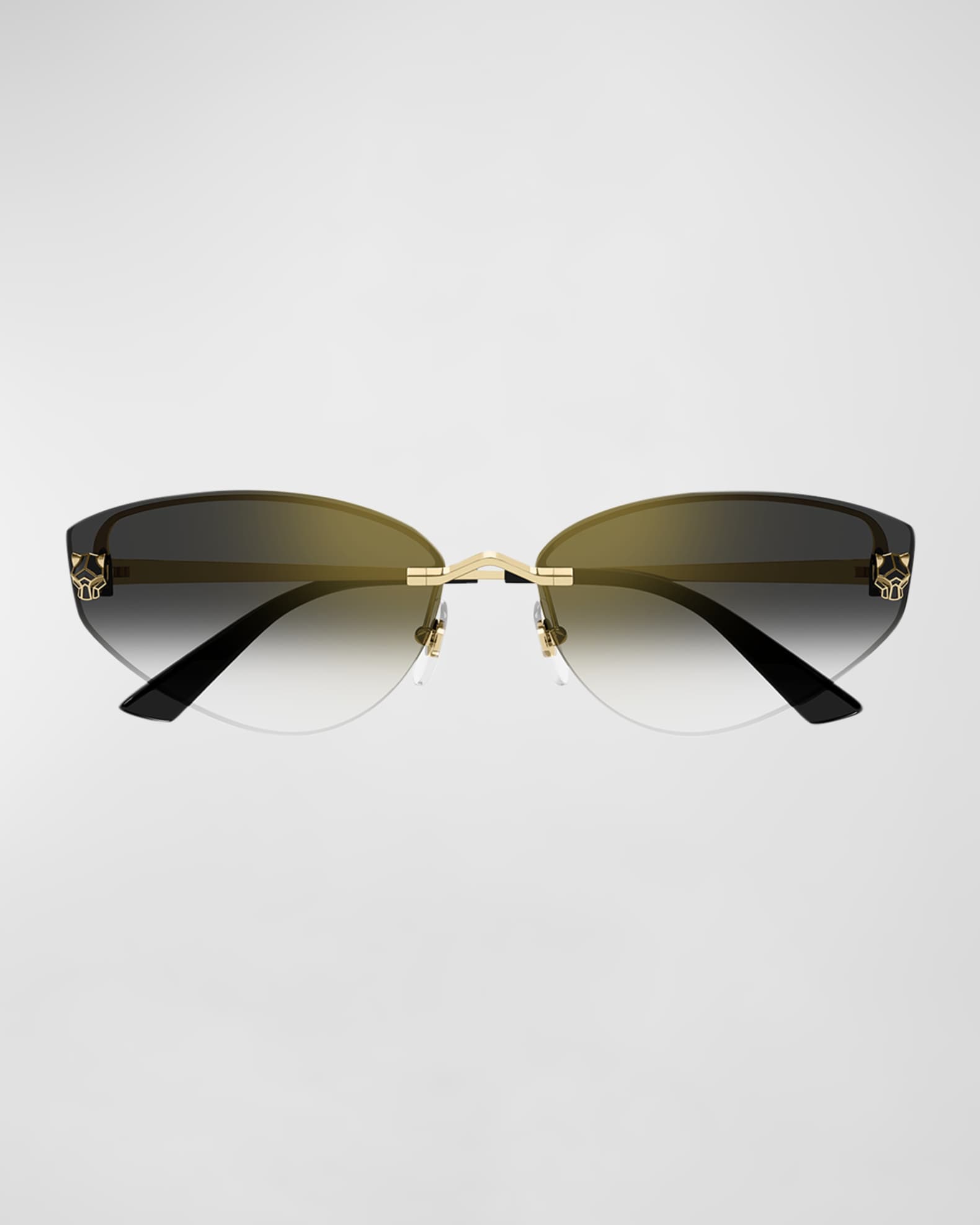 Cartier Rimless Panther Metal Alloy Cat-Eye Sunglasses