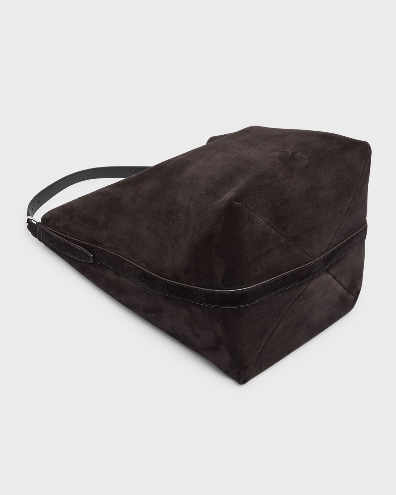 Belted Tote Bag in Suede 1