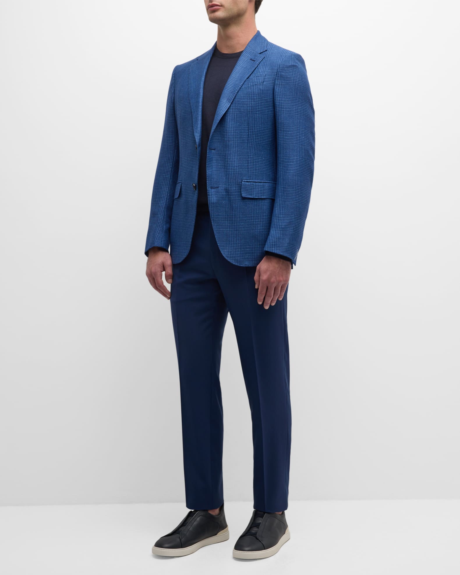 Men's Plaid Cashmere-Linen Sport Coat - Thumbnail 2