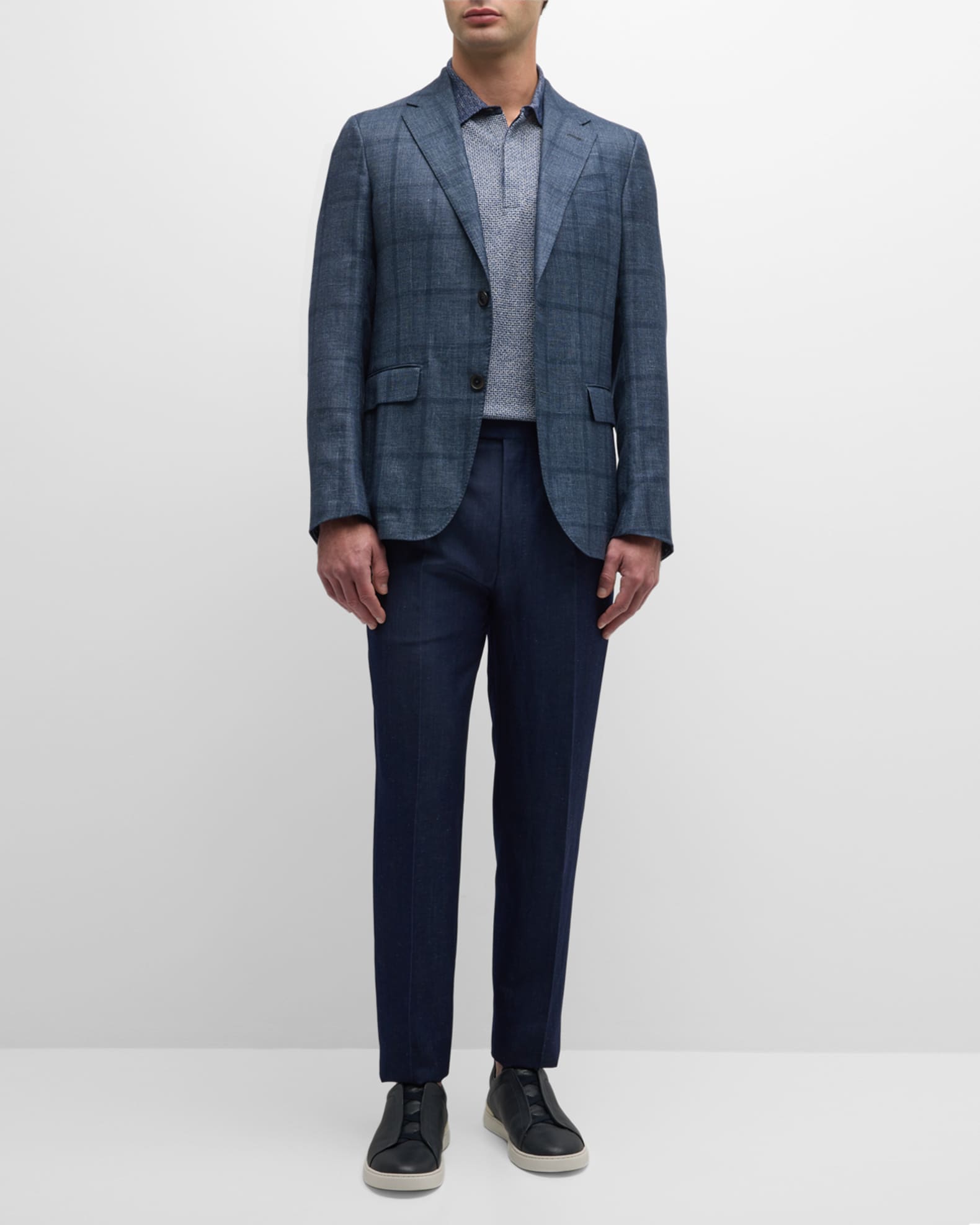 ZEGNA Men's Windowpane Cashmere-Linen Sport Coat | Neiman Marcus ZEGNA Men's Windowpane Cashmere-Linen Sport Coat | Neiman Marcus