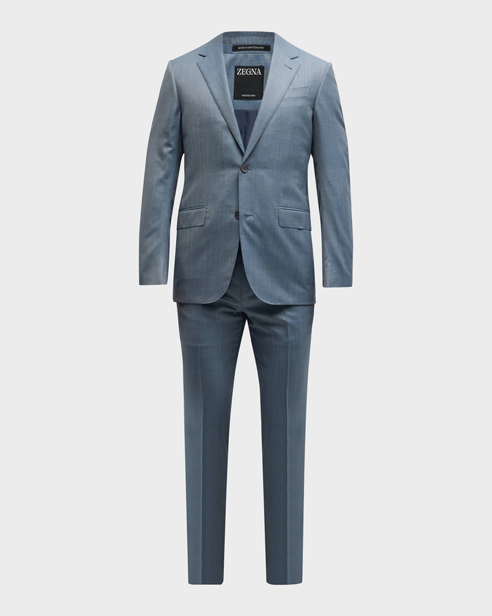 Men's Plaid Trofeo Wool Suit 0