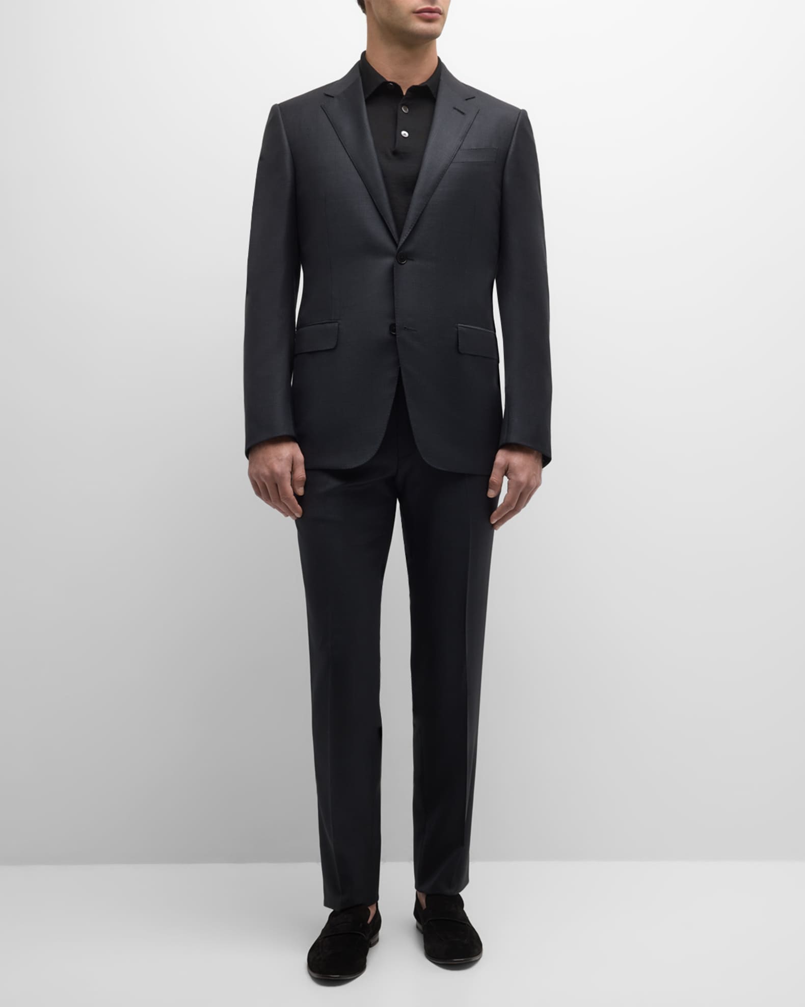 スーツ（メンズ） Z Zegna Wool dress One hundred and twenty thousand Zegna - Solid Gray Worsted Wool Suit | Mitchell Stores