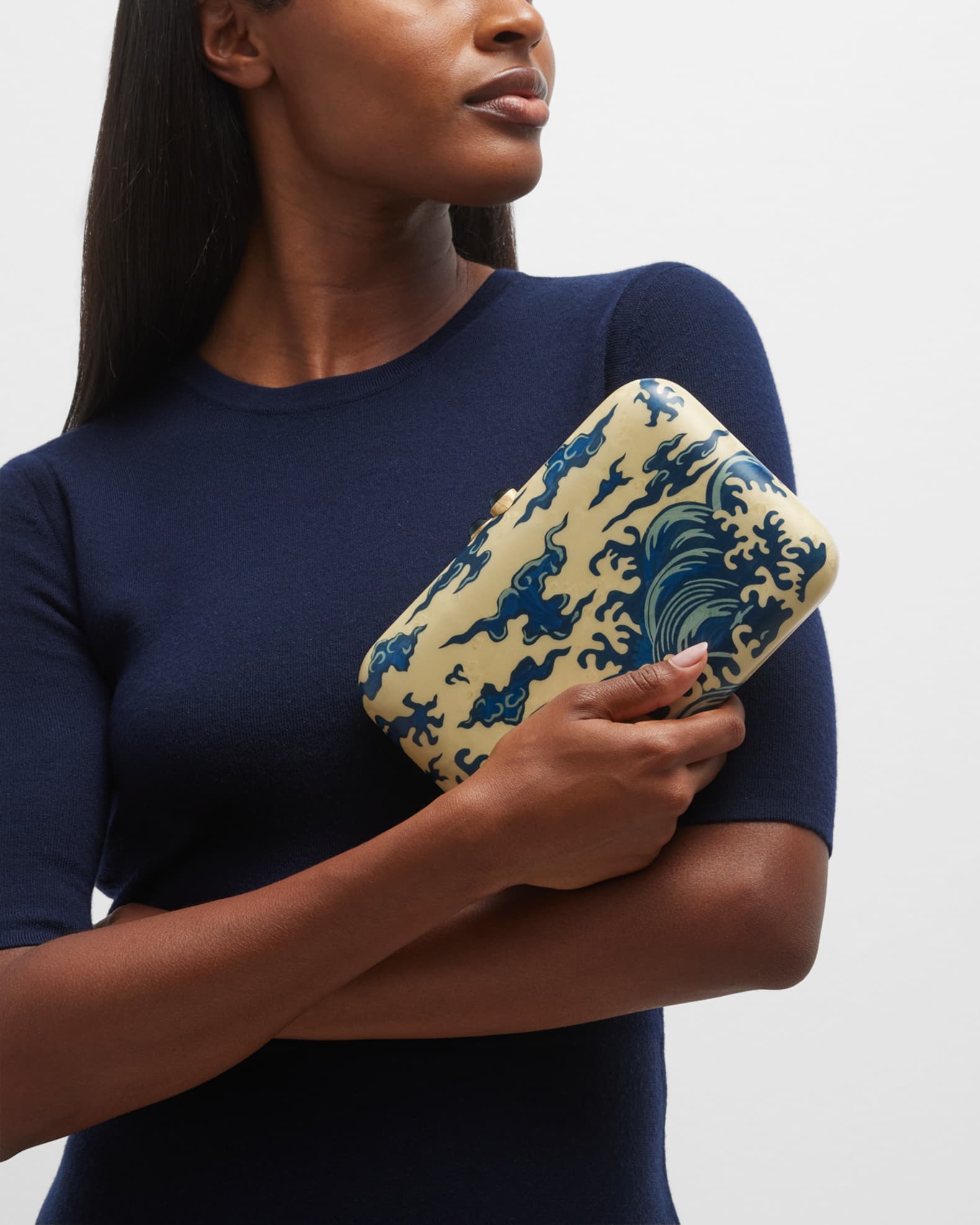 Silvia Furmanovich 18k Yellow Gold Marquetry Clutch Neiman Marcus