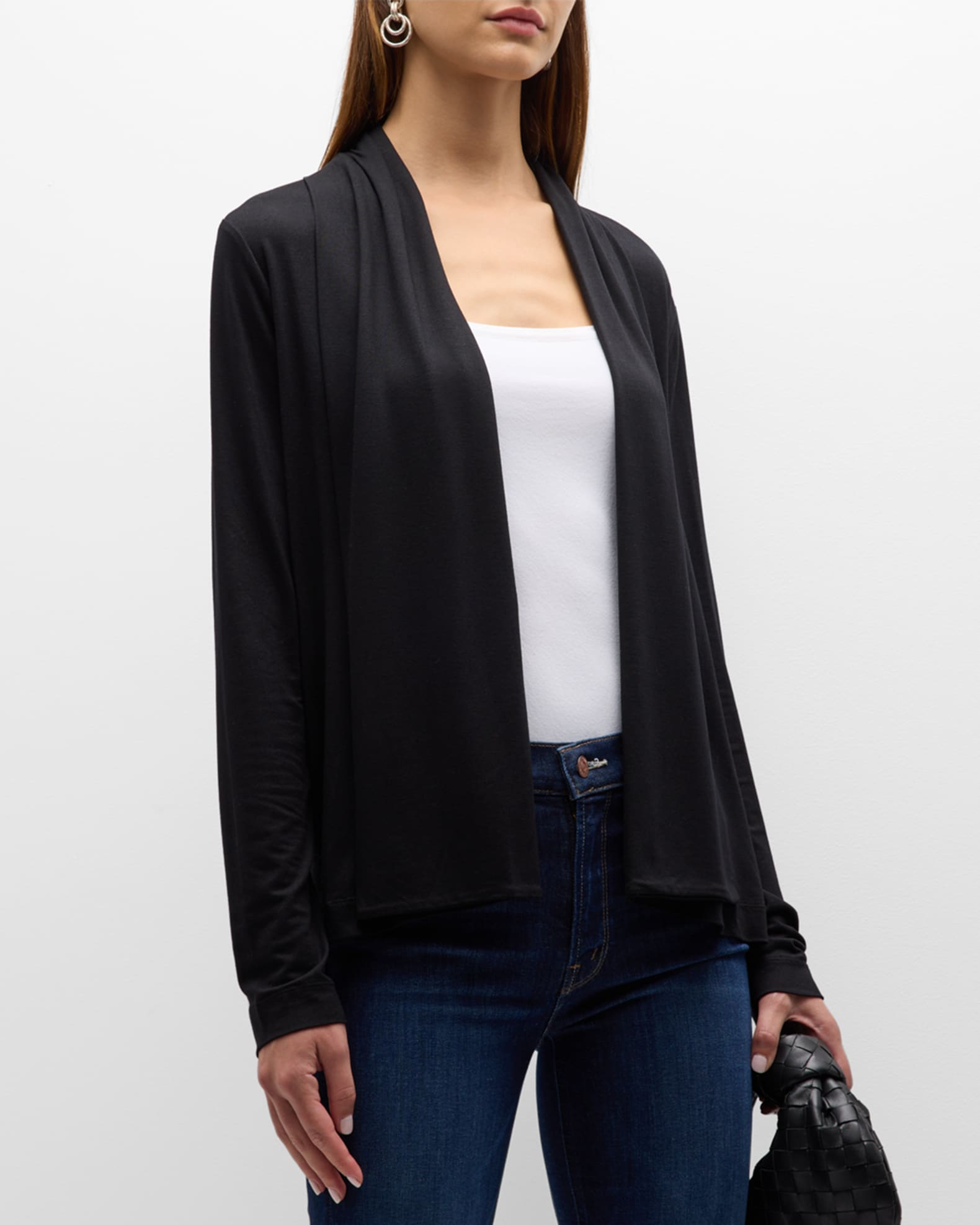 Draped open front cardigan hotsell