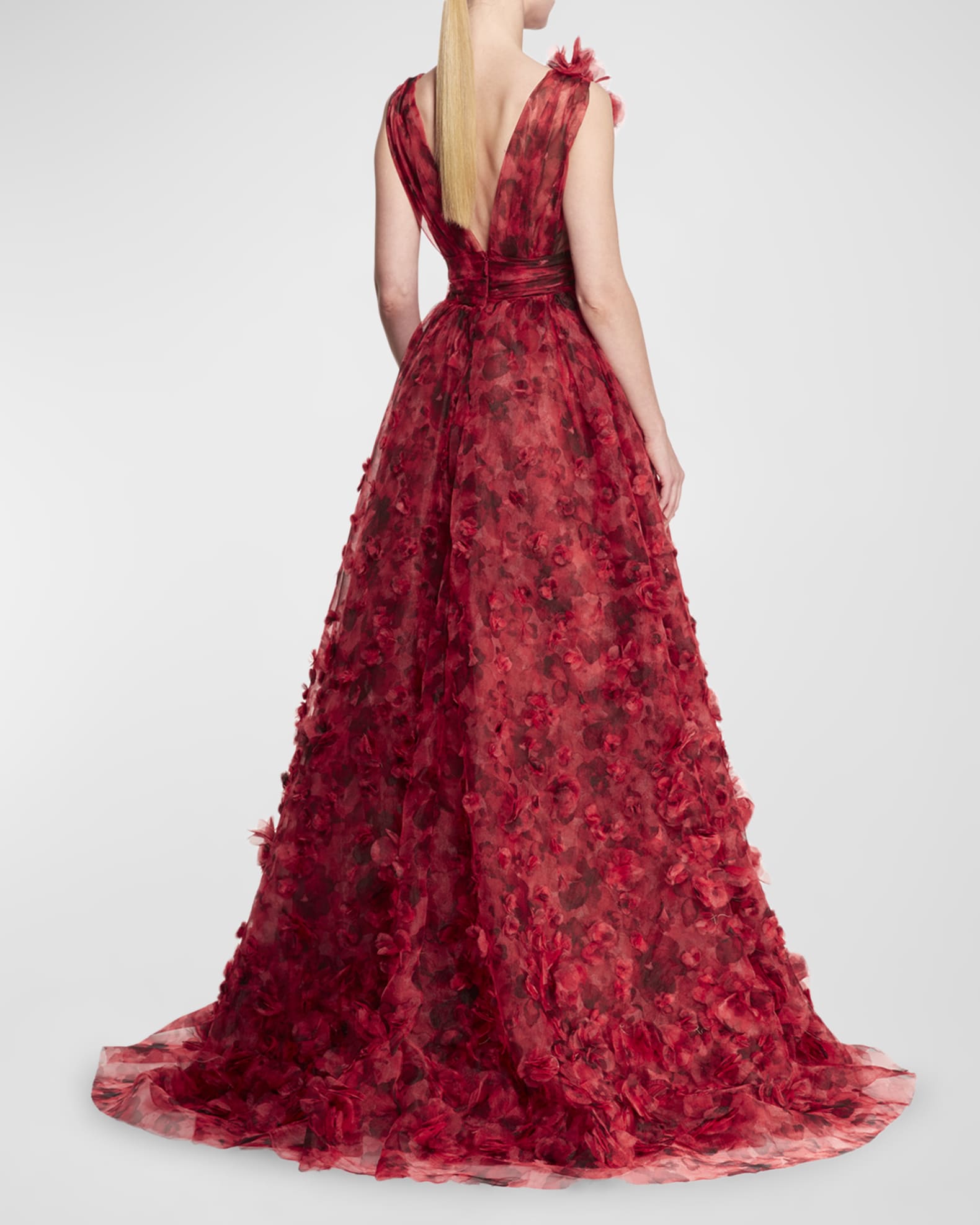 Plus Floral Organza Ballgown
