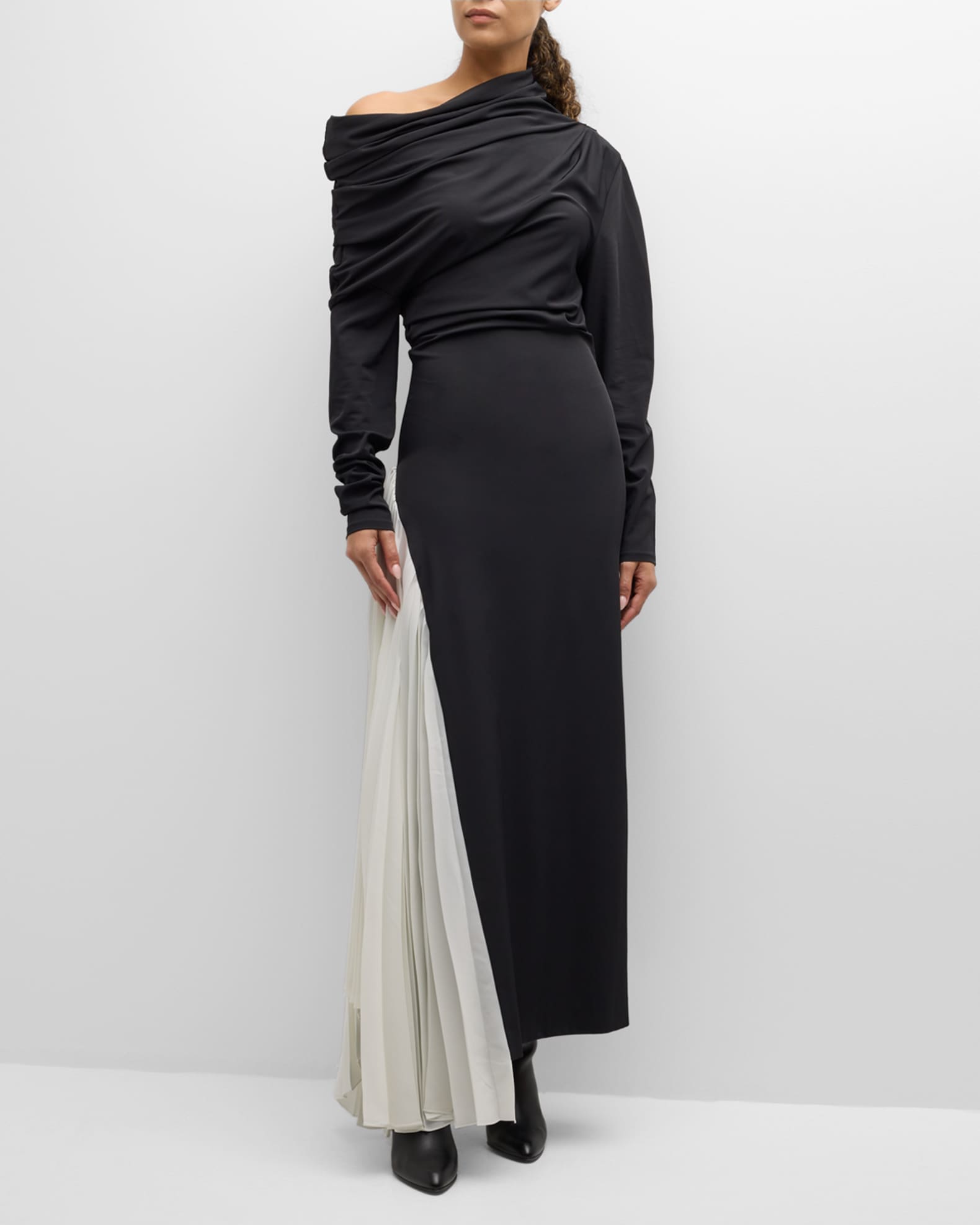 Asymmetric Long Sleeve Maxi Dress main image 1