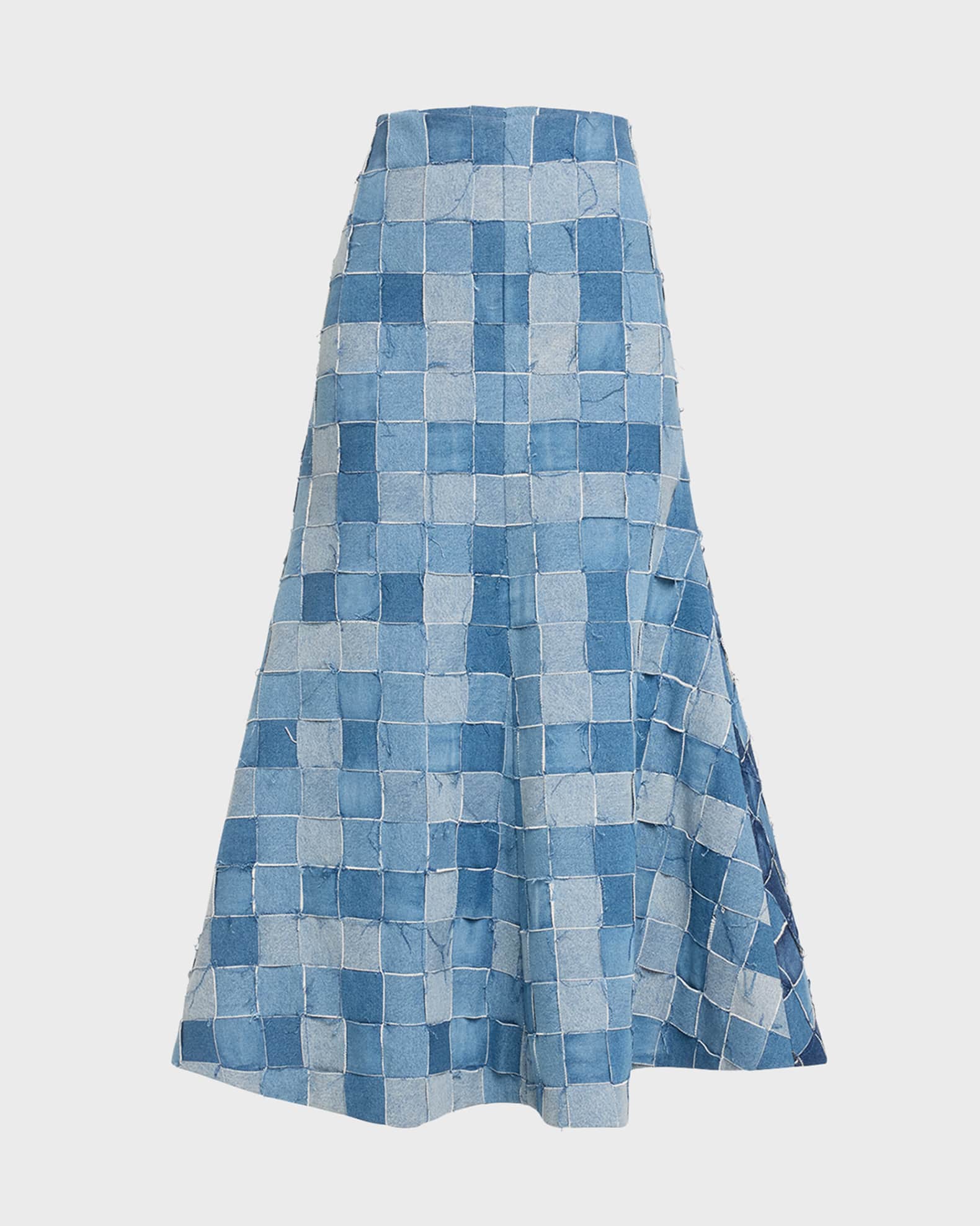 A.W.A.K.E. MODE Upcycled Denim Flare Skirt