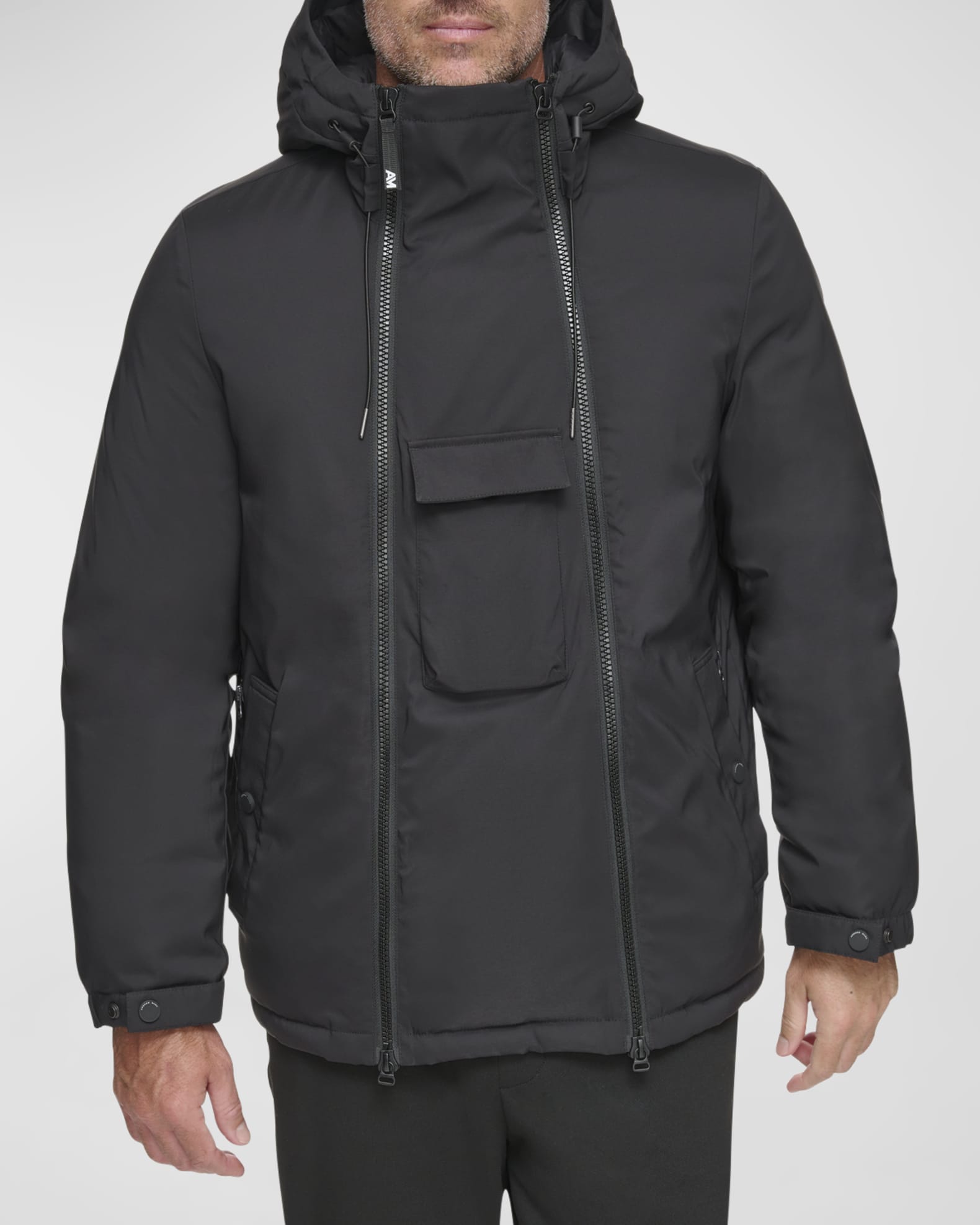 Andrew marc hooded drawstring jacket discount
