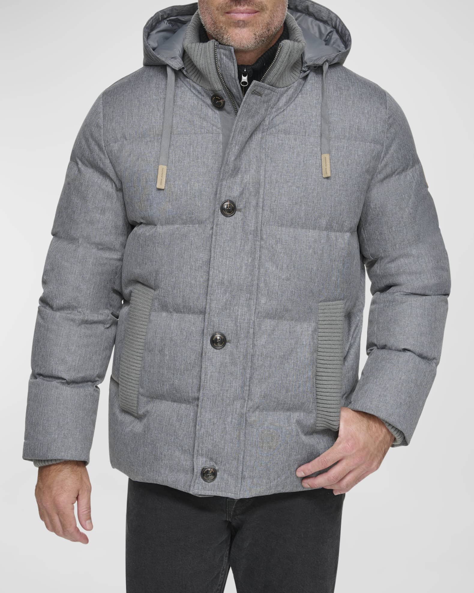 Andrew marc hooded drawstring jacket sales