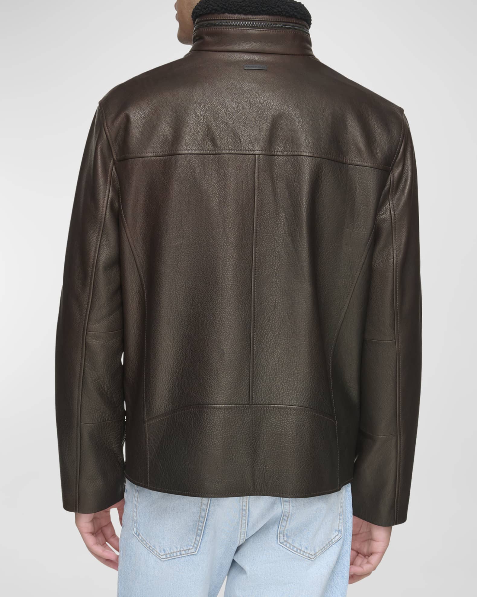 Andrew Marc Men's Brentford Pebbled Leather Jacket | Neiman Marcus