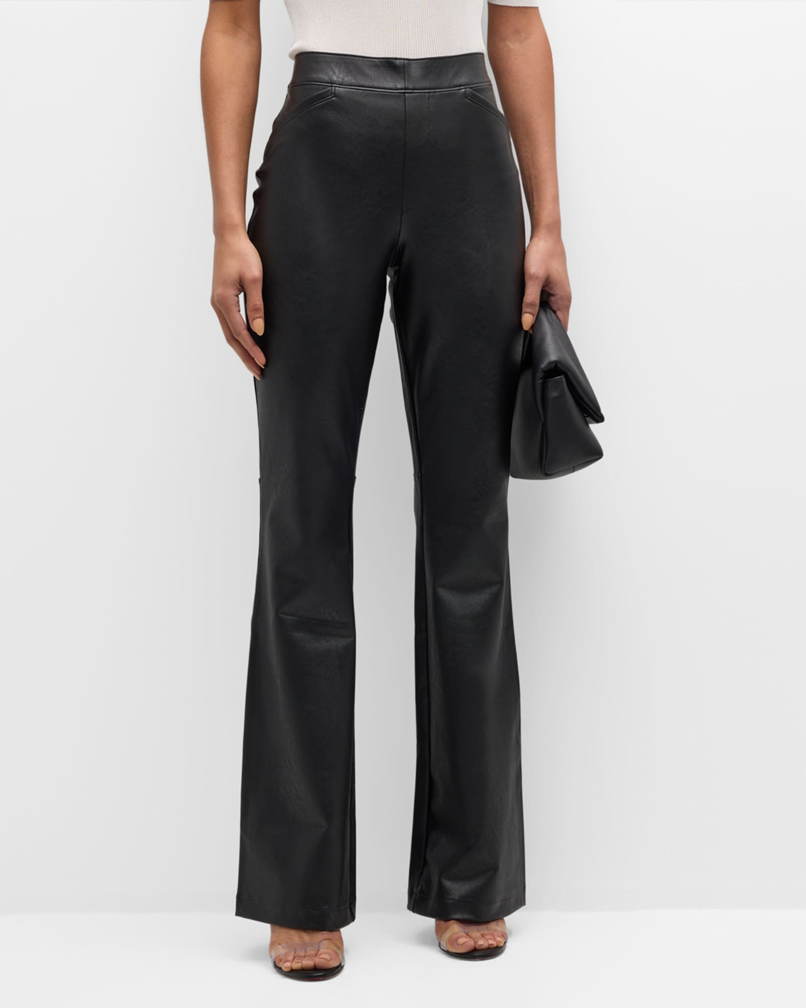 SPANX Faux stretch-leather flared pants