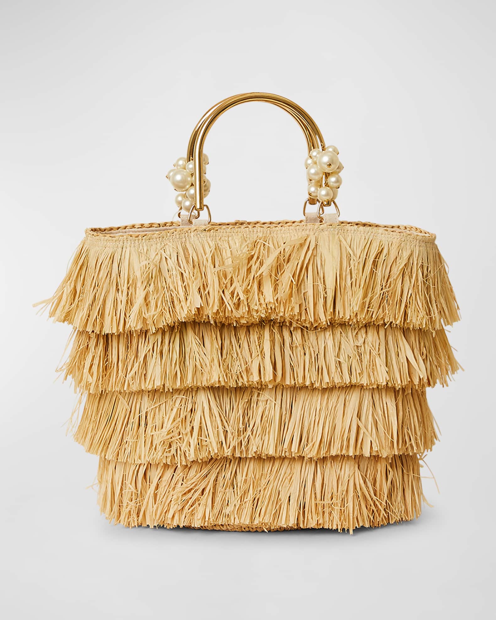 Gucci, Embellished Leather-trimmed Crocheted Raffia Tote, Neutrals, One  size