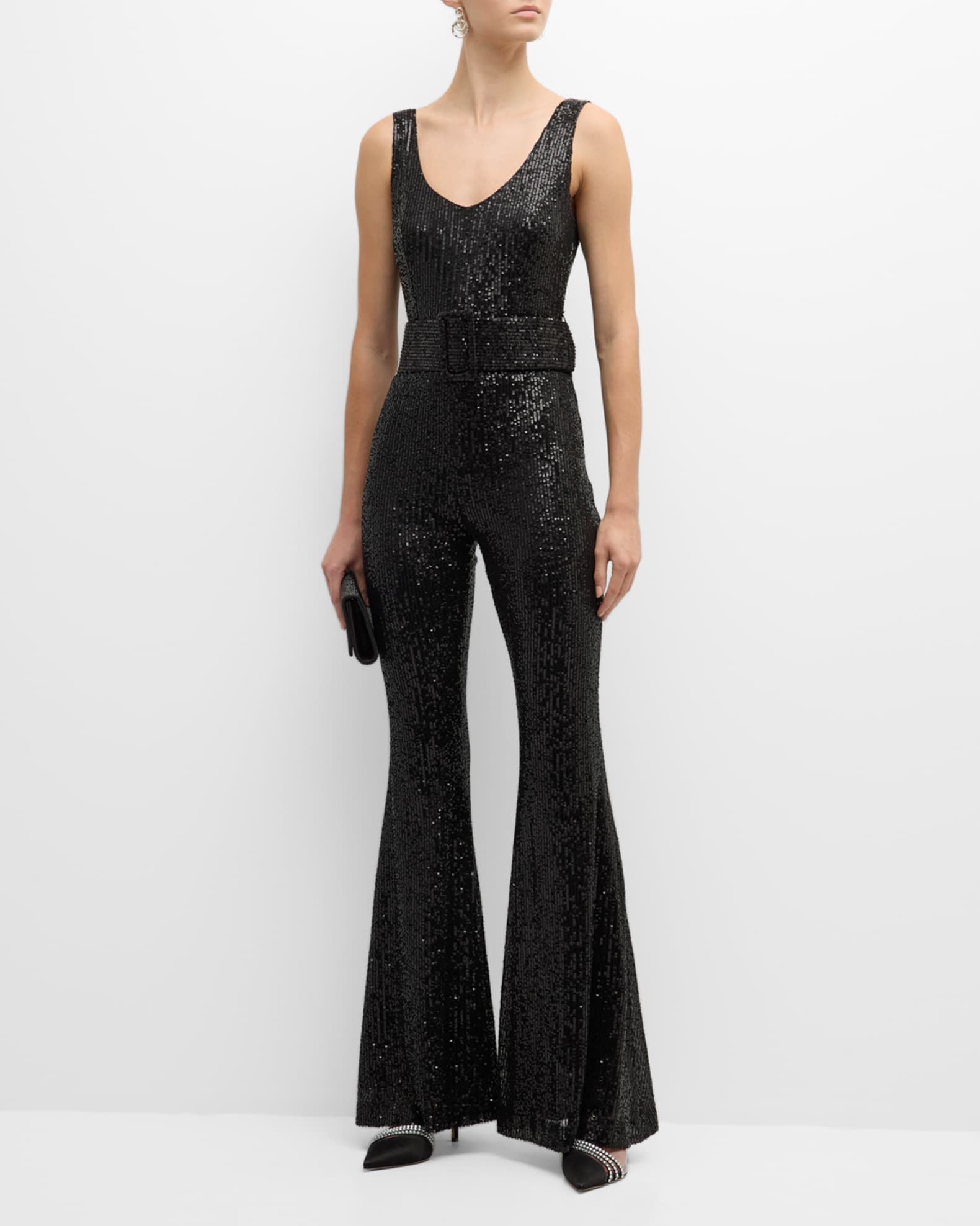 Neiman marcus sequin jumpsuit top