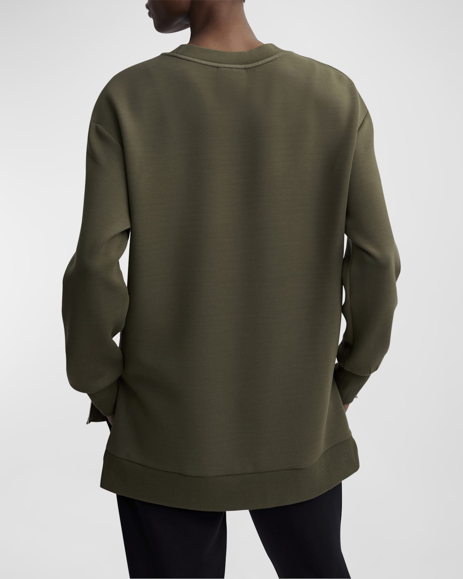 Varley Charter SideZip Crewneck Sweatshirt Neiman Marcus