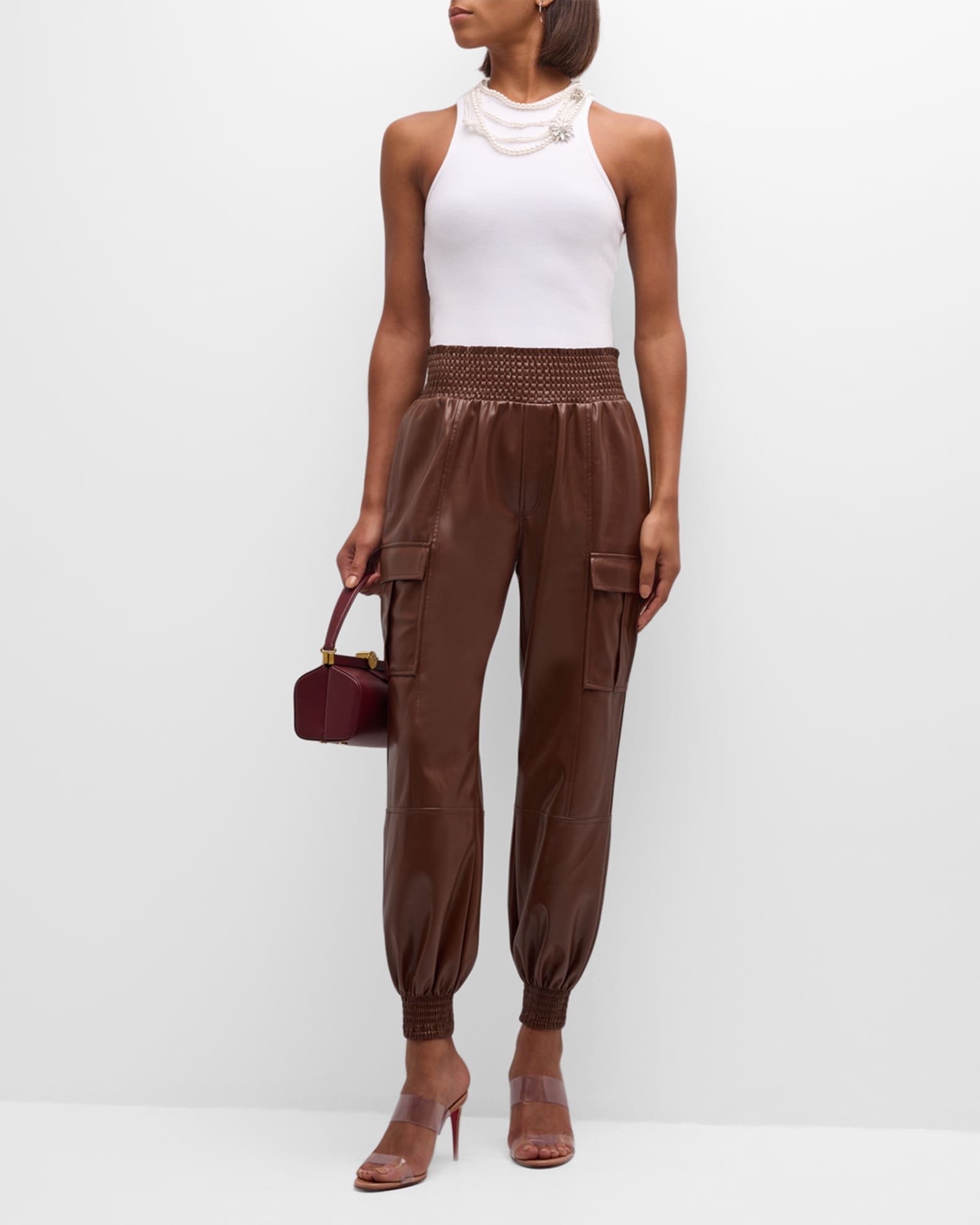 Jenning Vegan Leather Cargo Pants 1