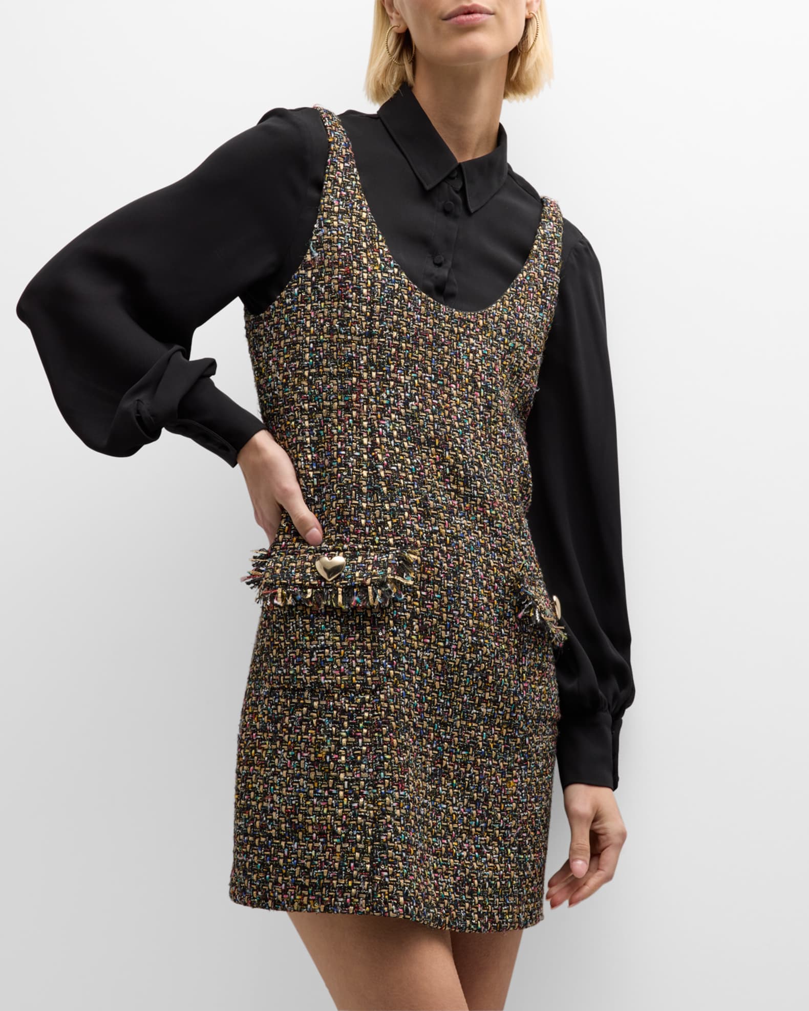Cinq a Sept Florianna Confetti Tweed Mini Dress Neiman Marcus