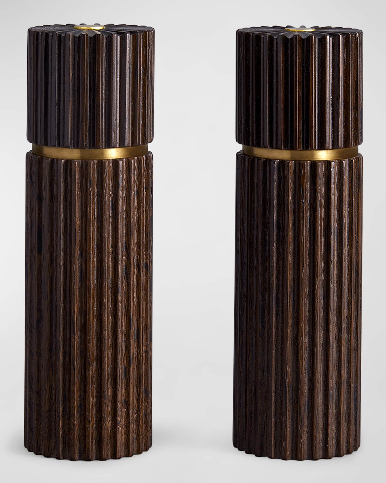 Ionic Salt & Pepper Mills, Smoked Oak  0